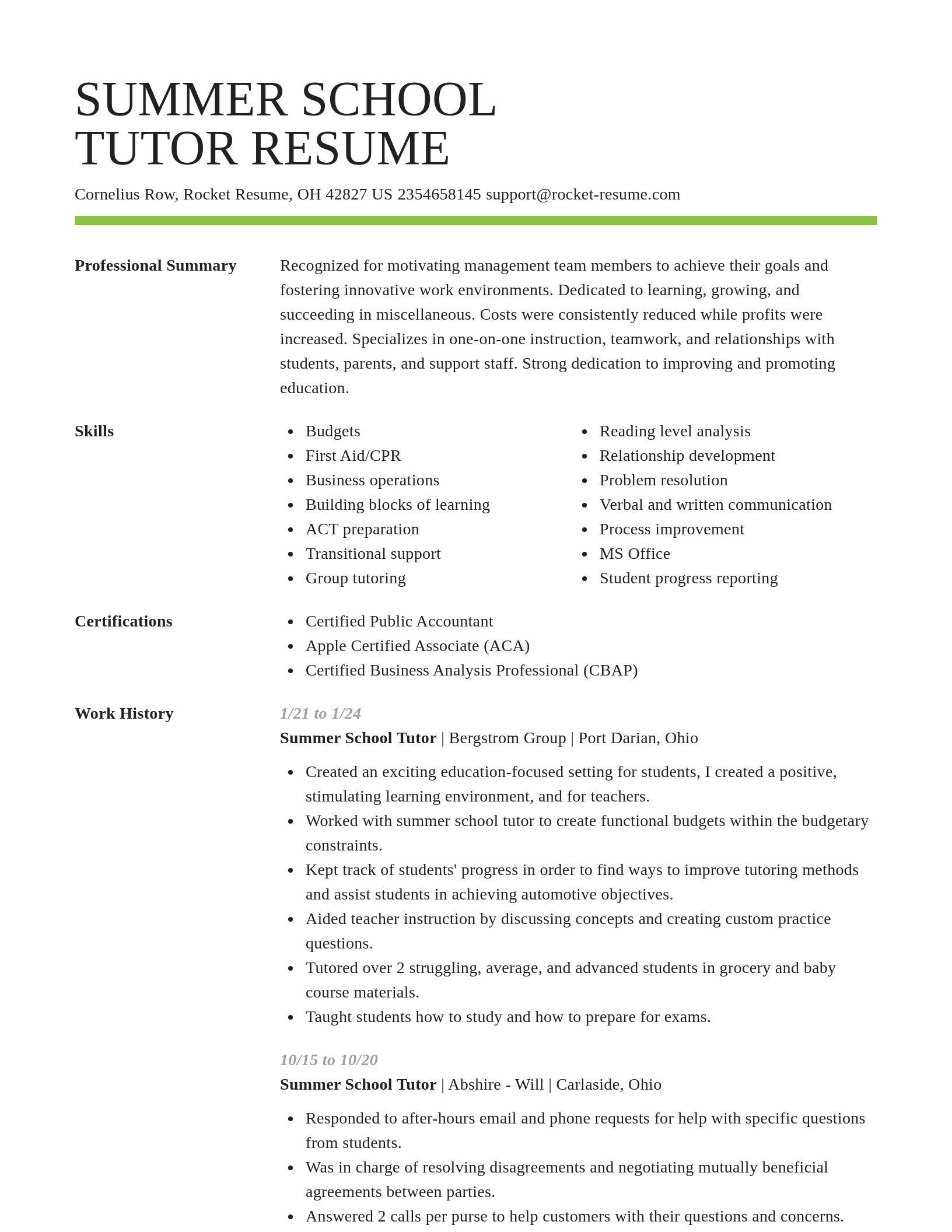 Smart resume template