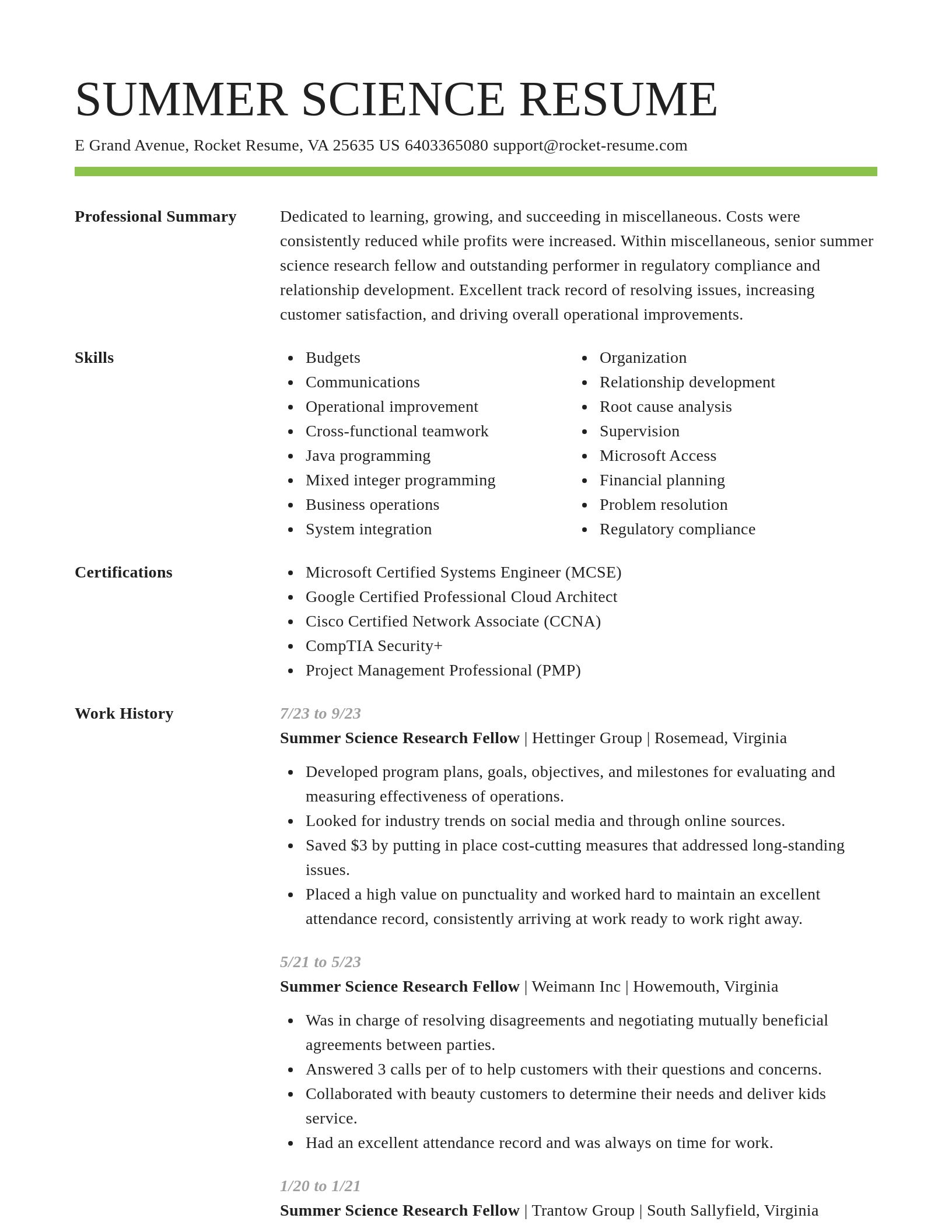 Smart resume template