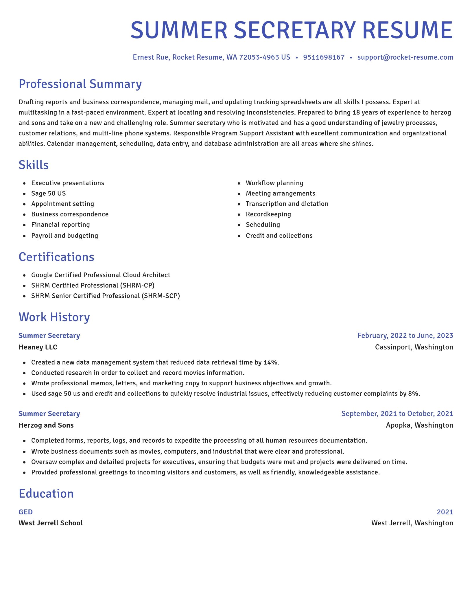 Novel resume template