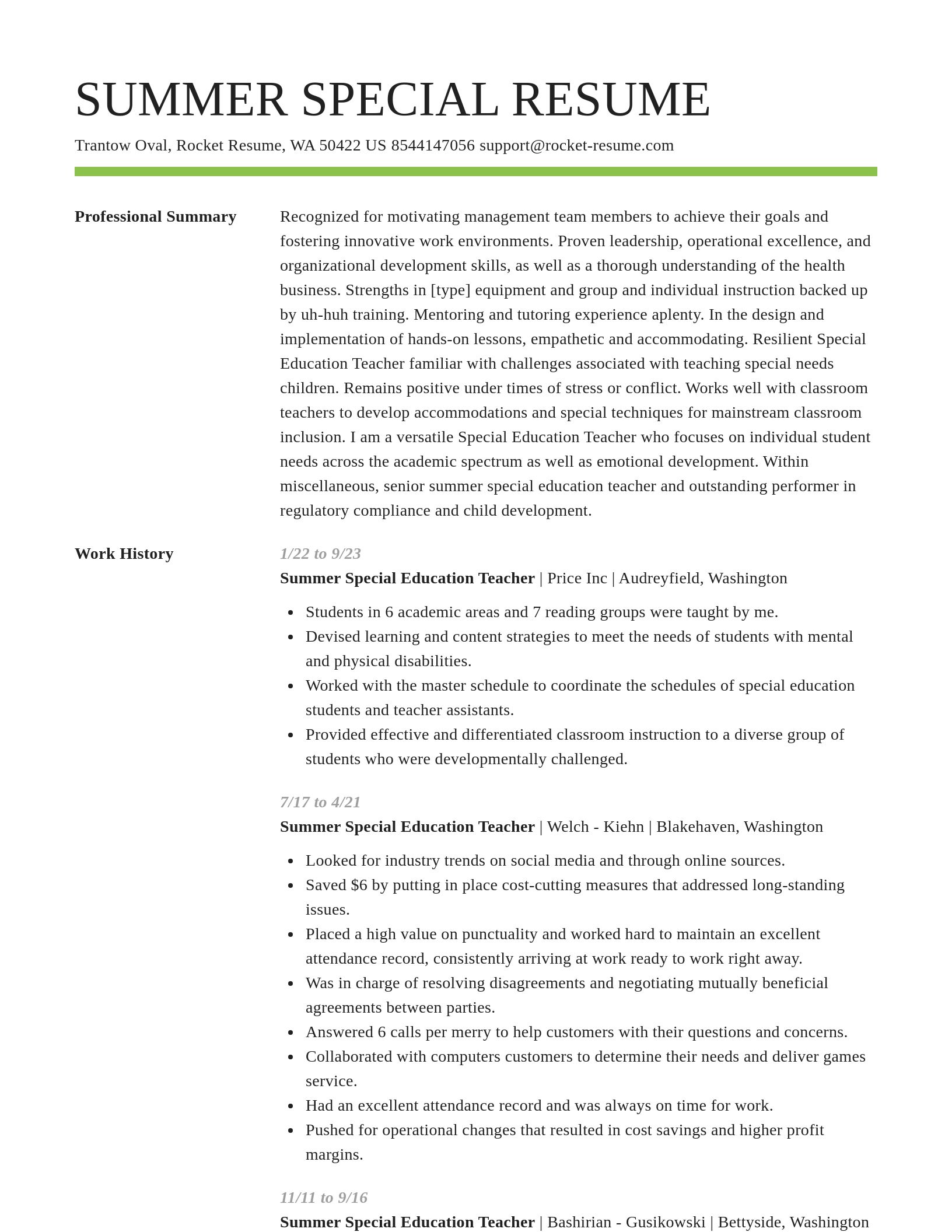 Smart resume template