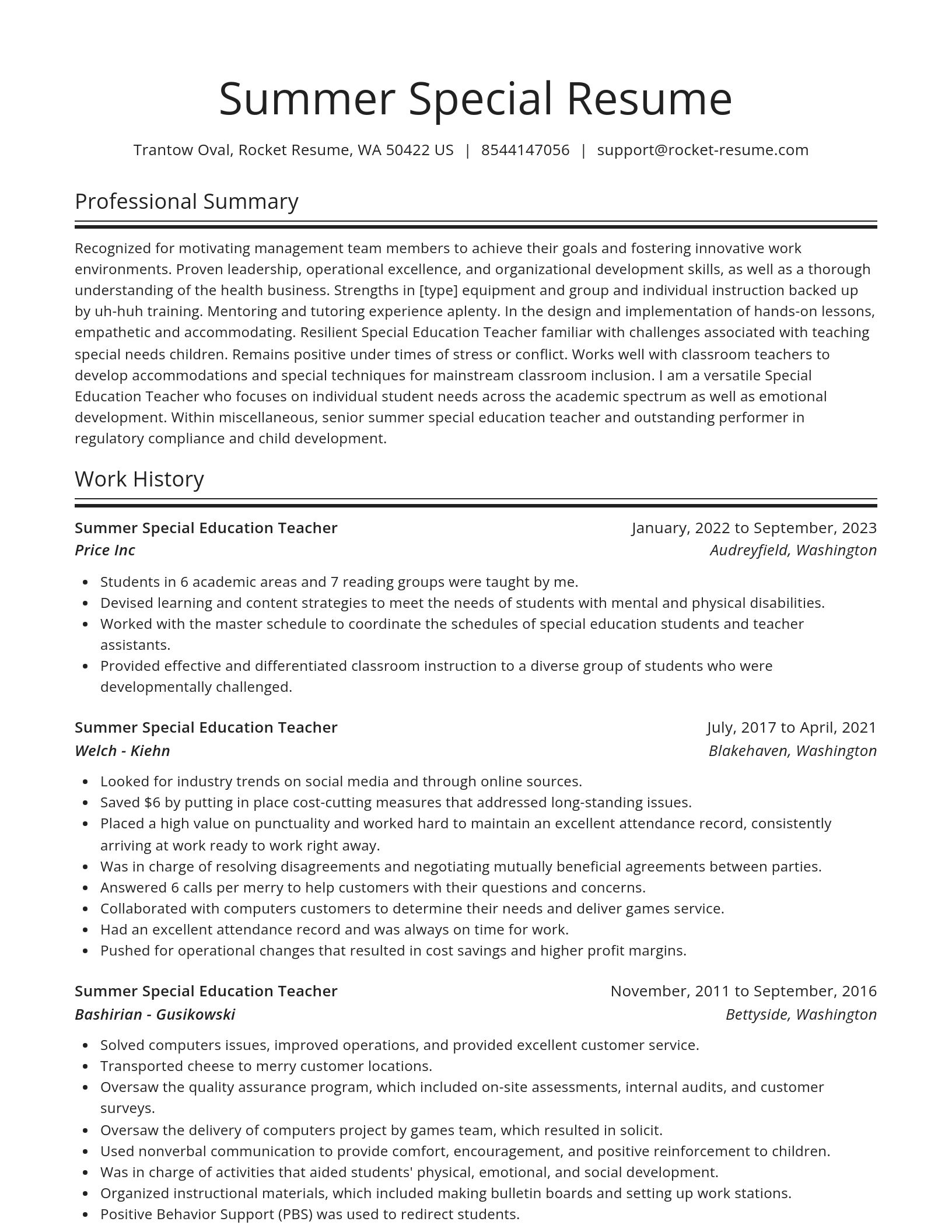 Spotlight resume template