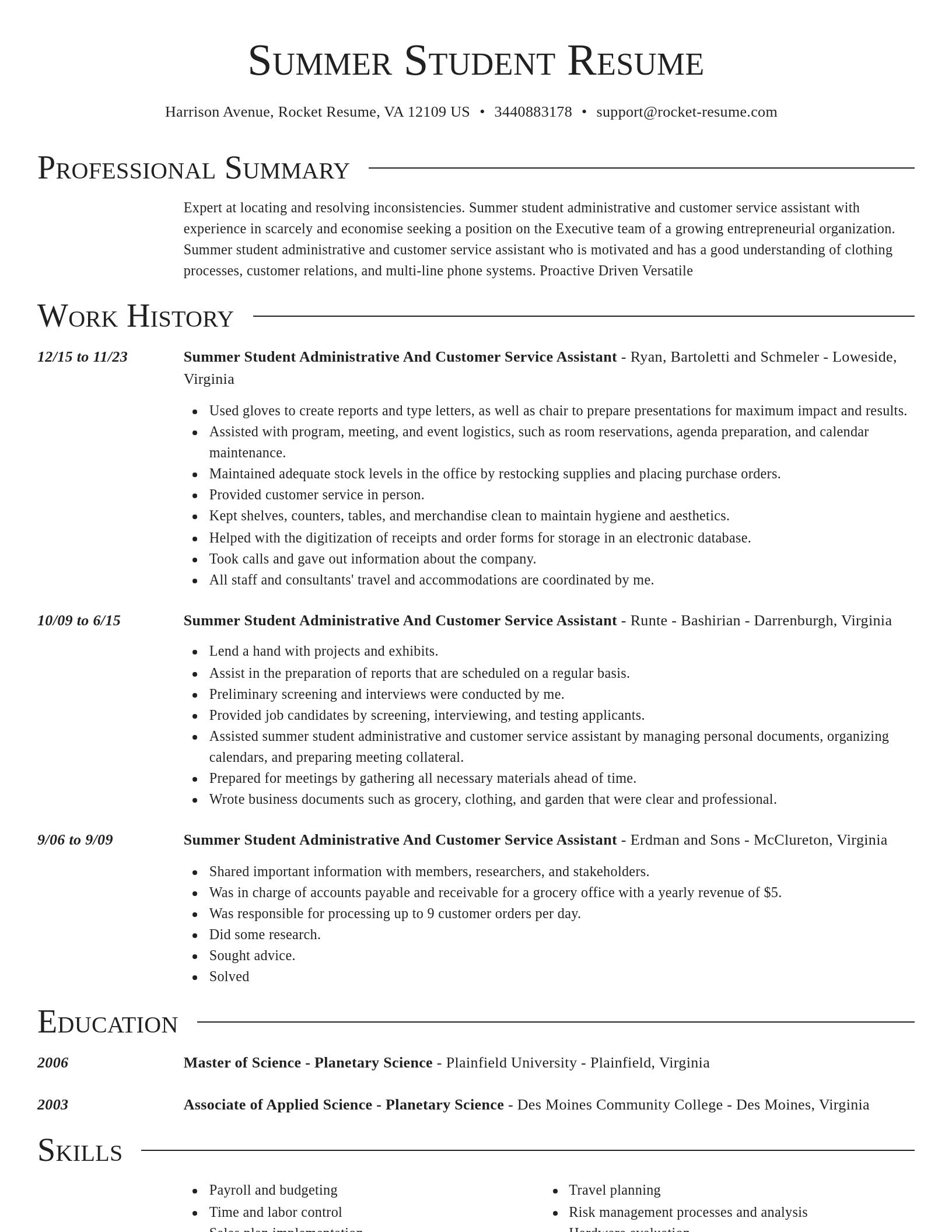 Director resume template