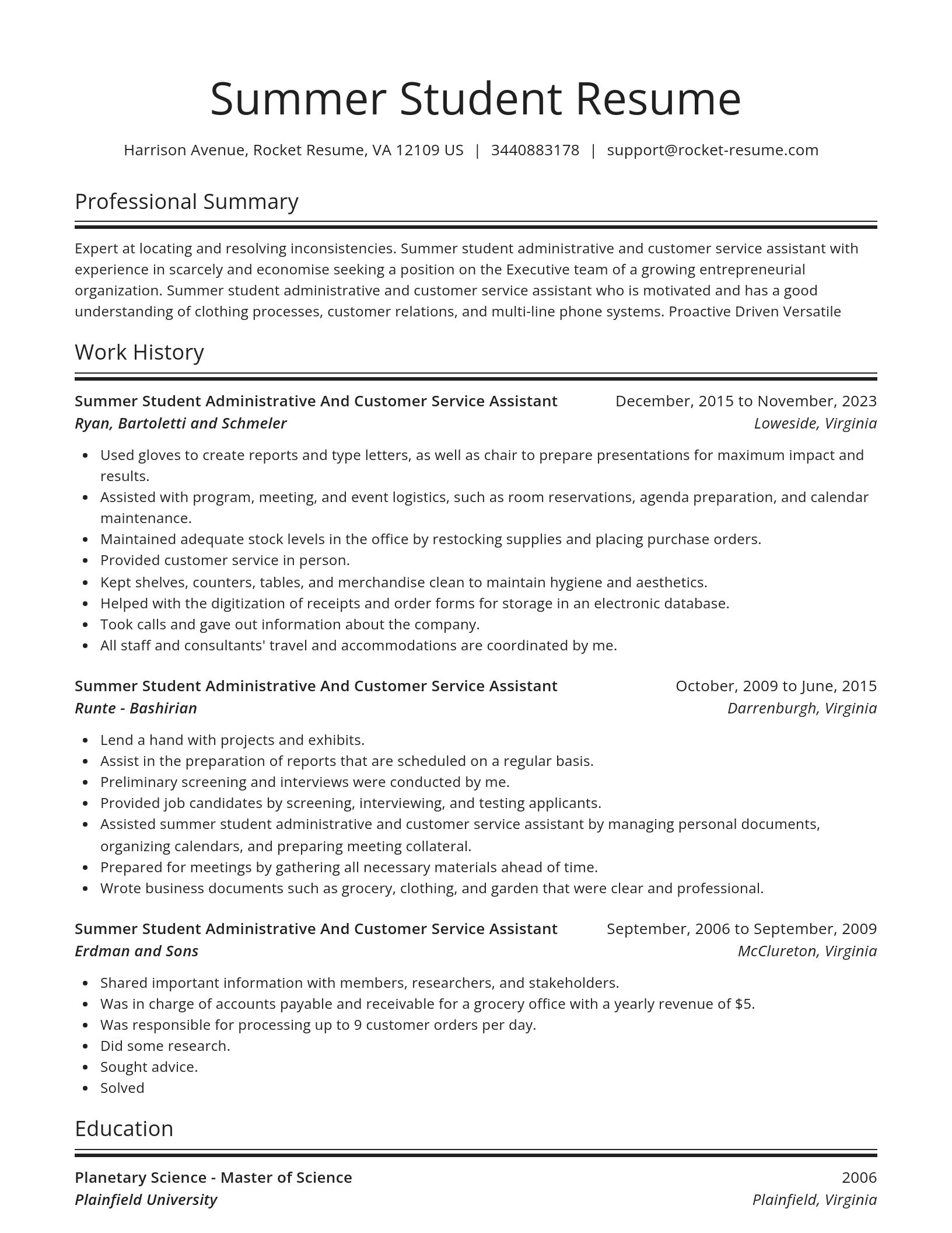 Spotlight resume template
