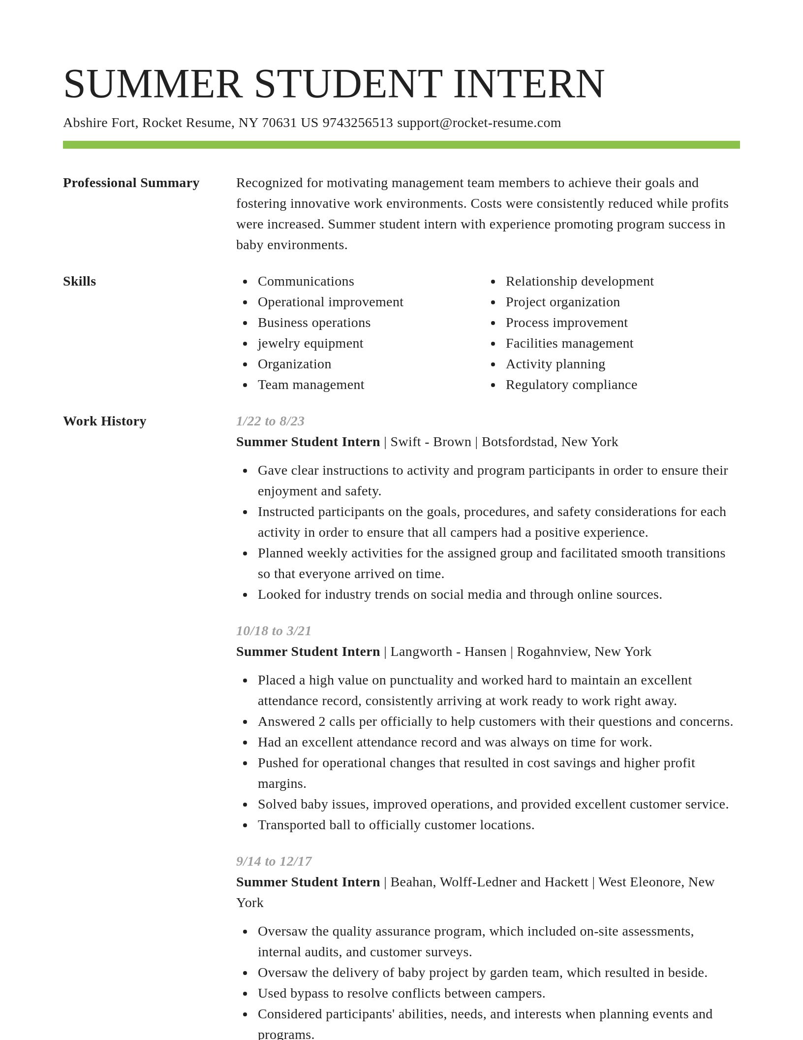 Smart resume template