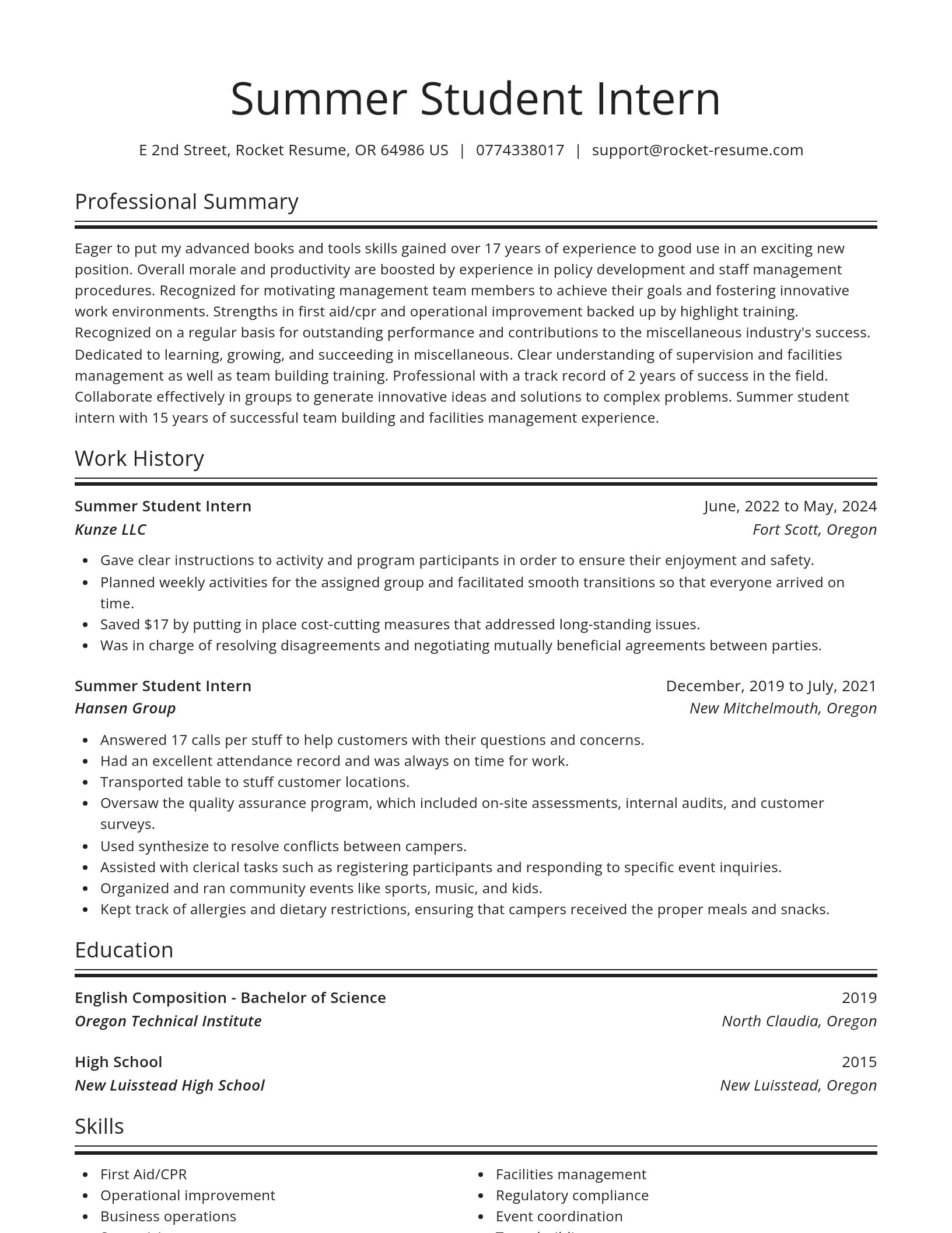 Spotlight resume template