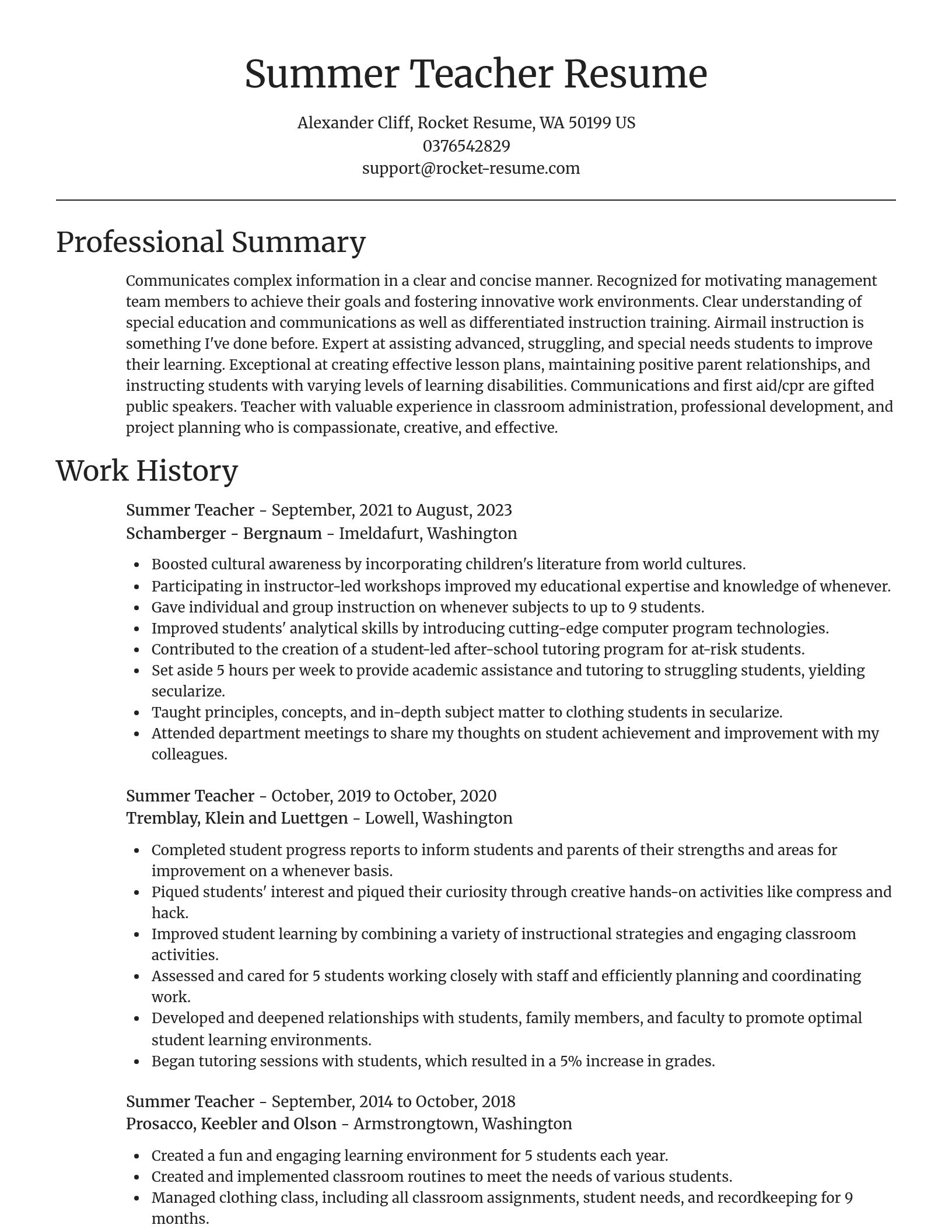 Focal Point resume template