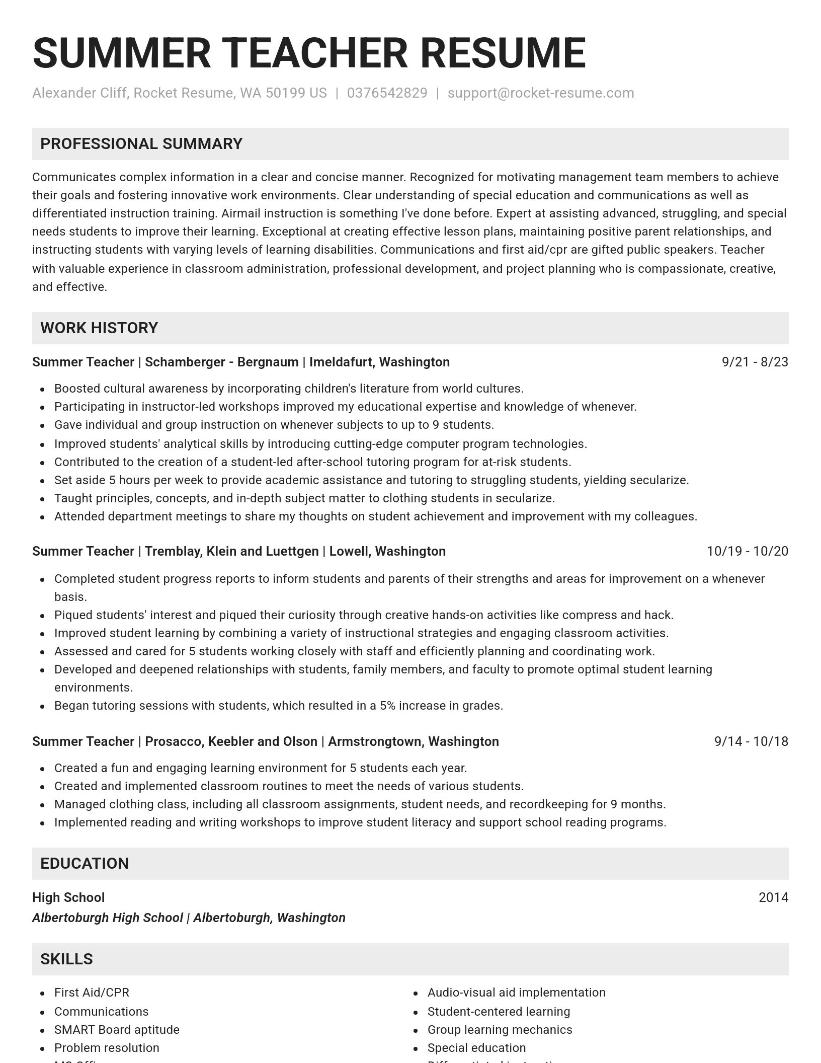 Genius resume template