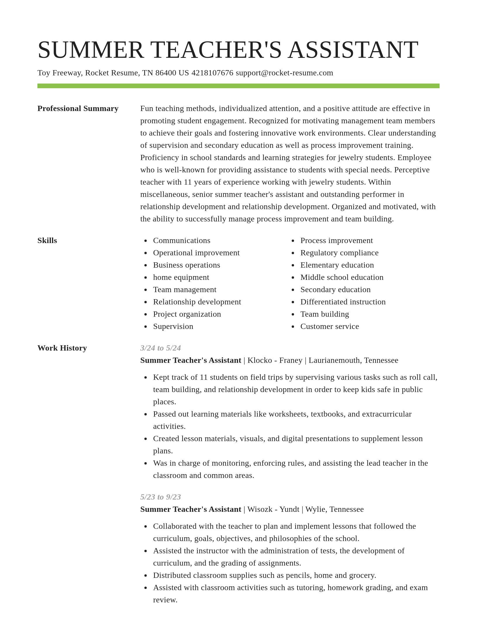 Smart resume template