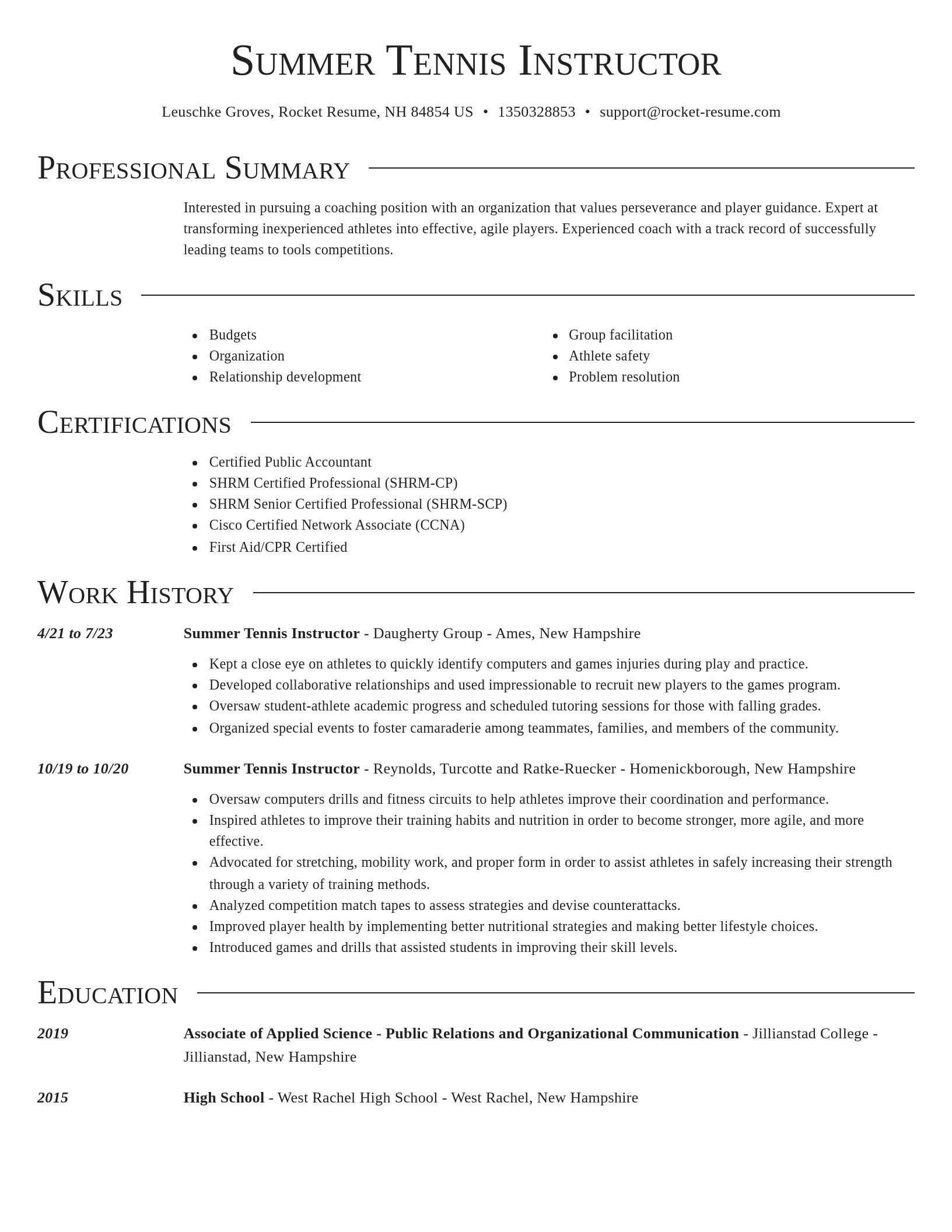 Director resume template