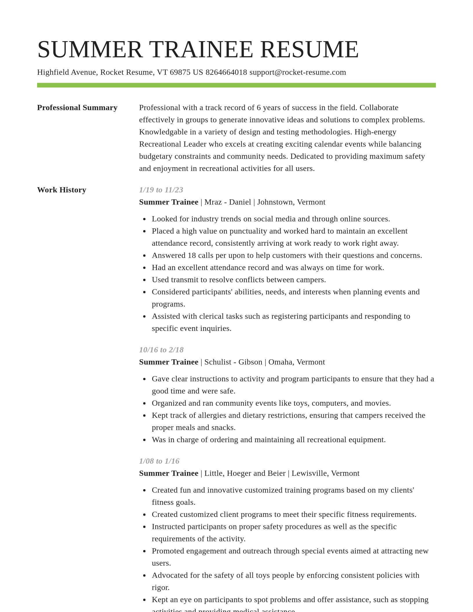 Smart resume template