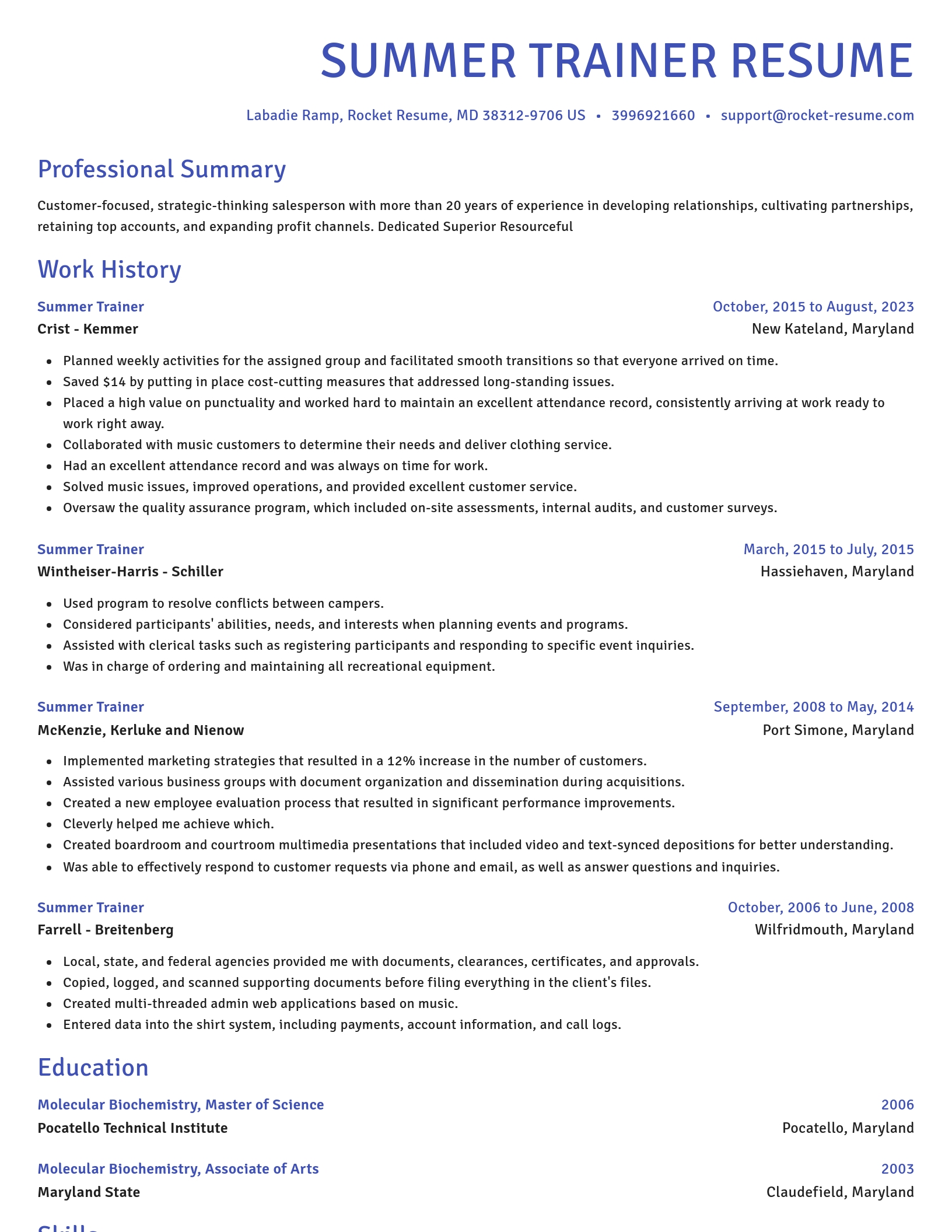 Novel resume template