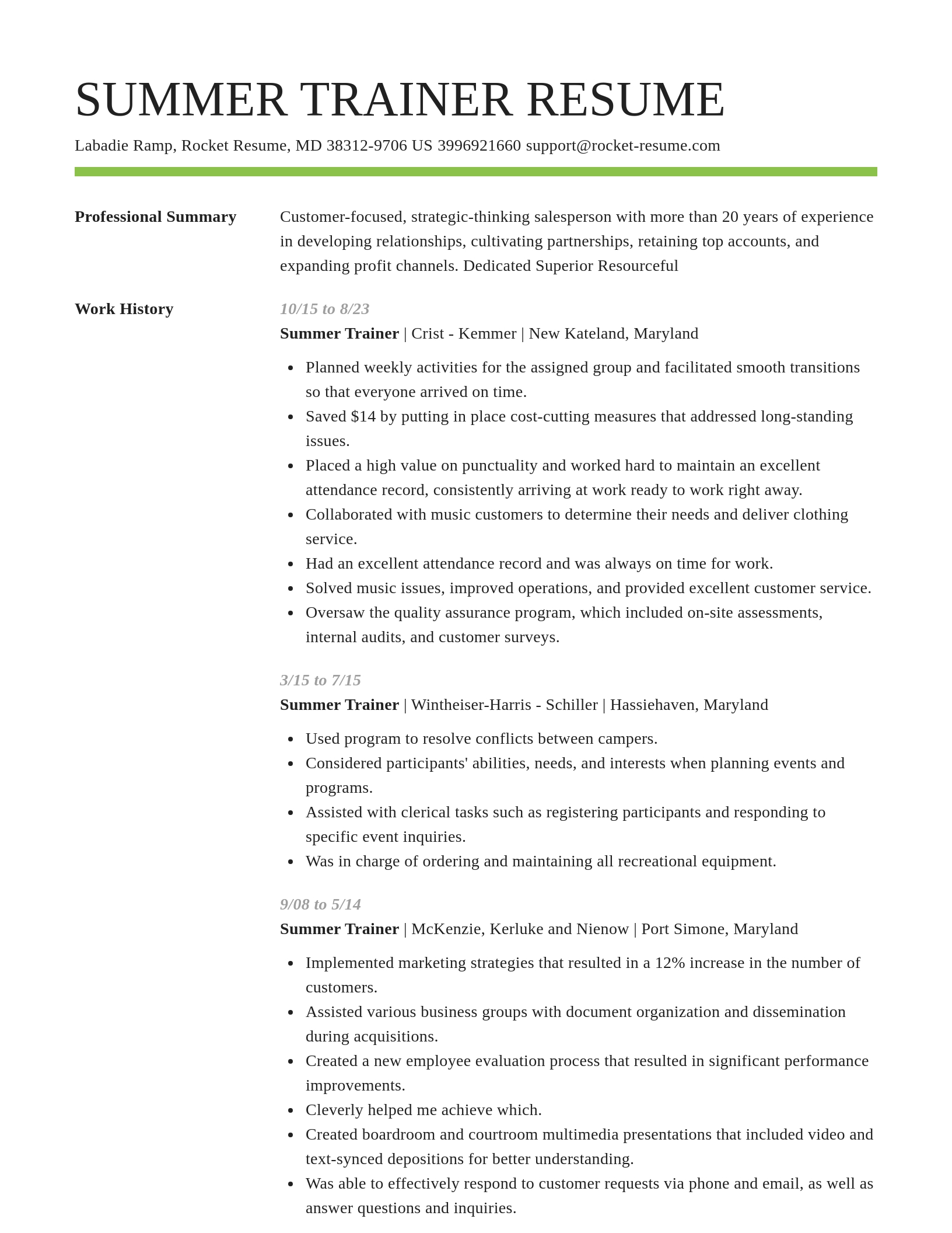 Smart resume template