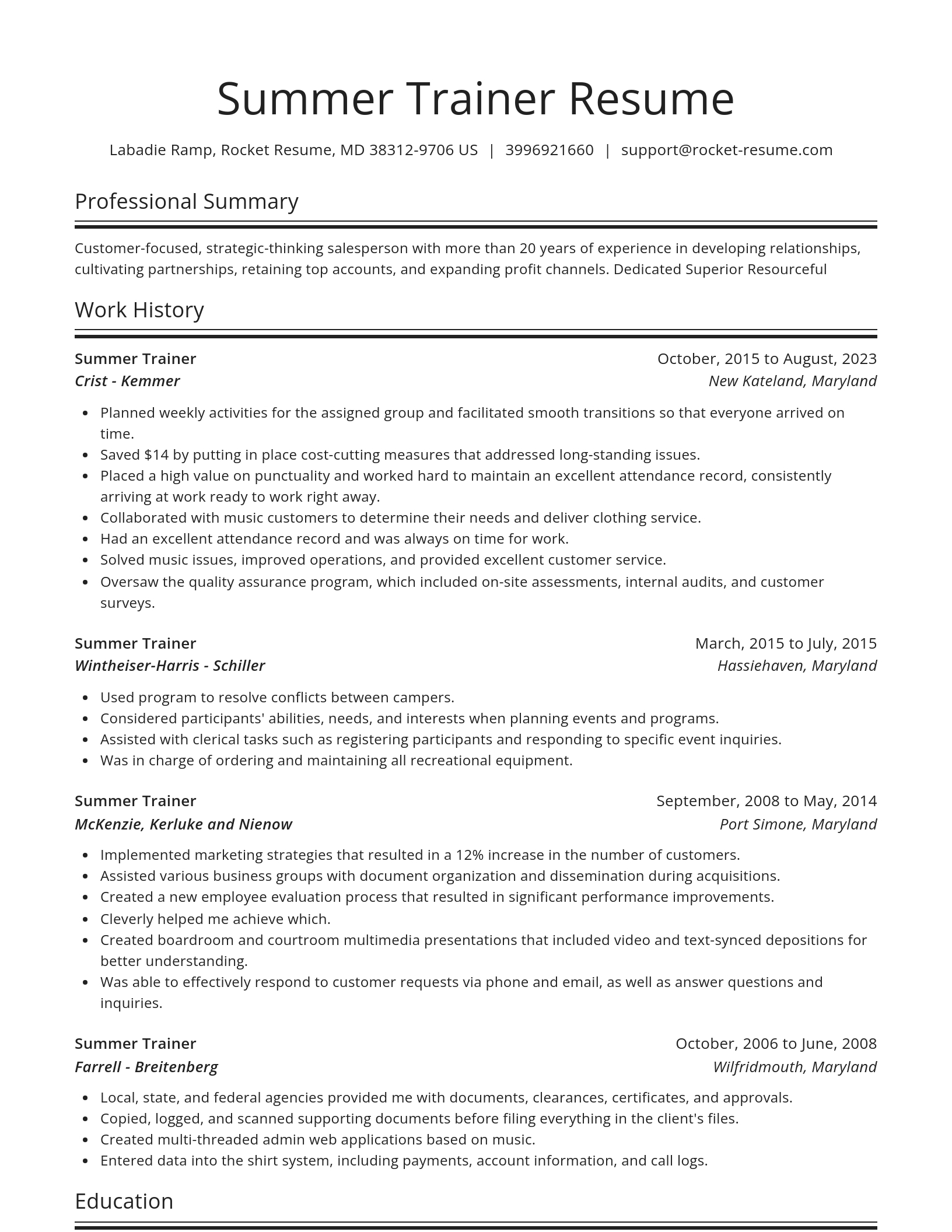 Spotlight resume template