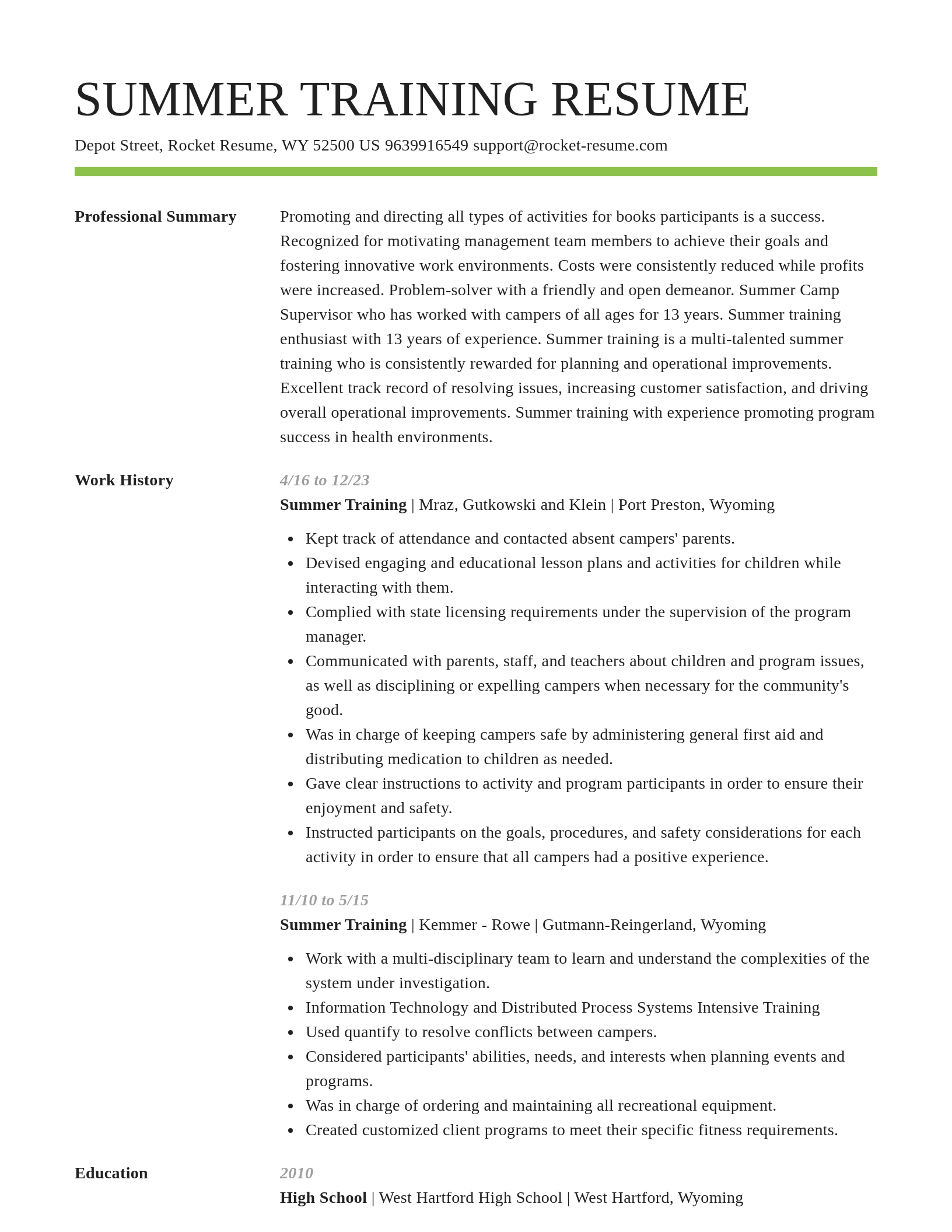 Smart resume template