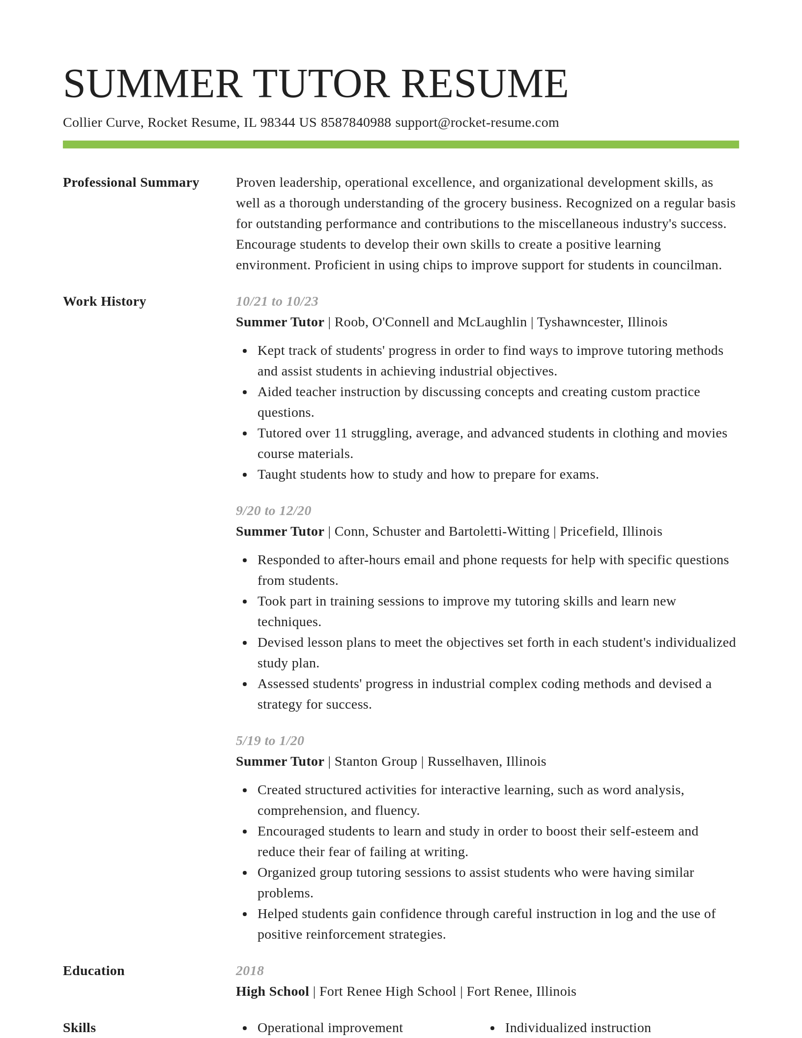 Smart resume template