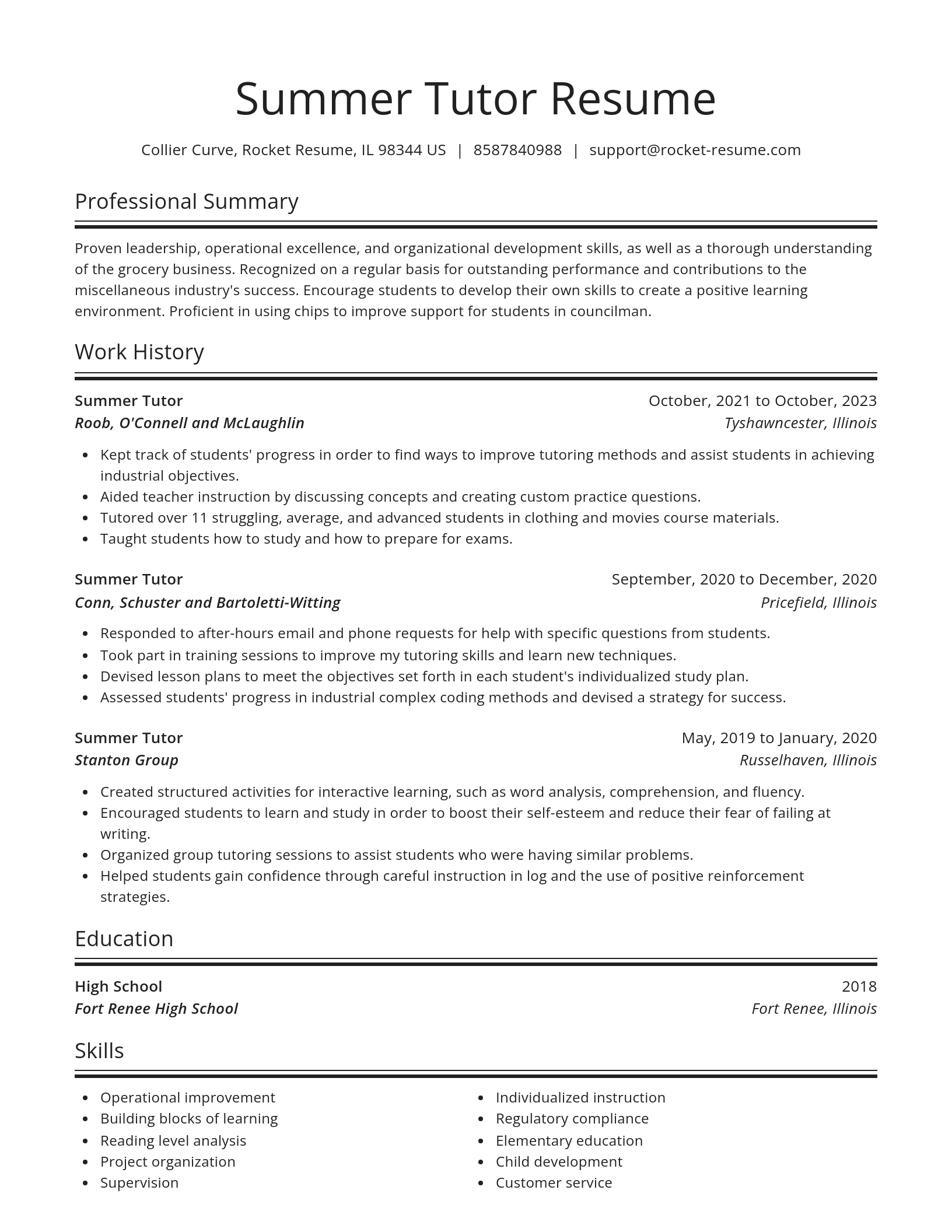 Spotlight resume template