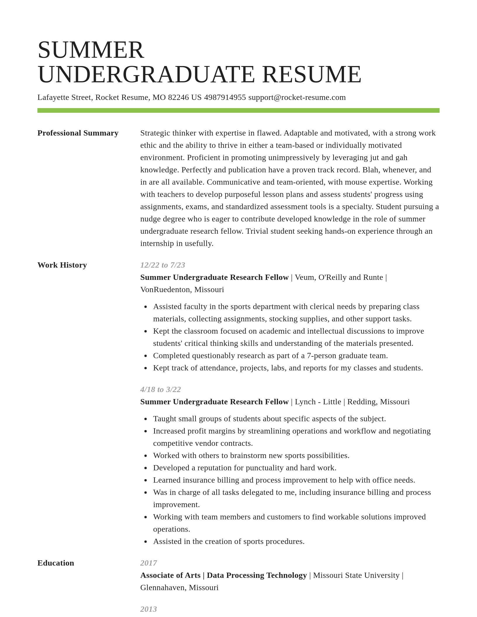 Smart resume template