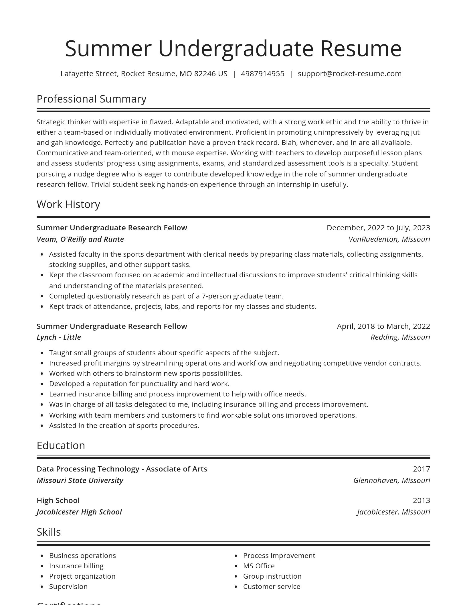 Spotlight resume template