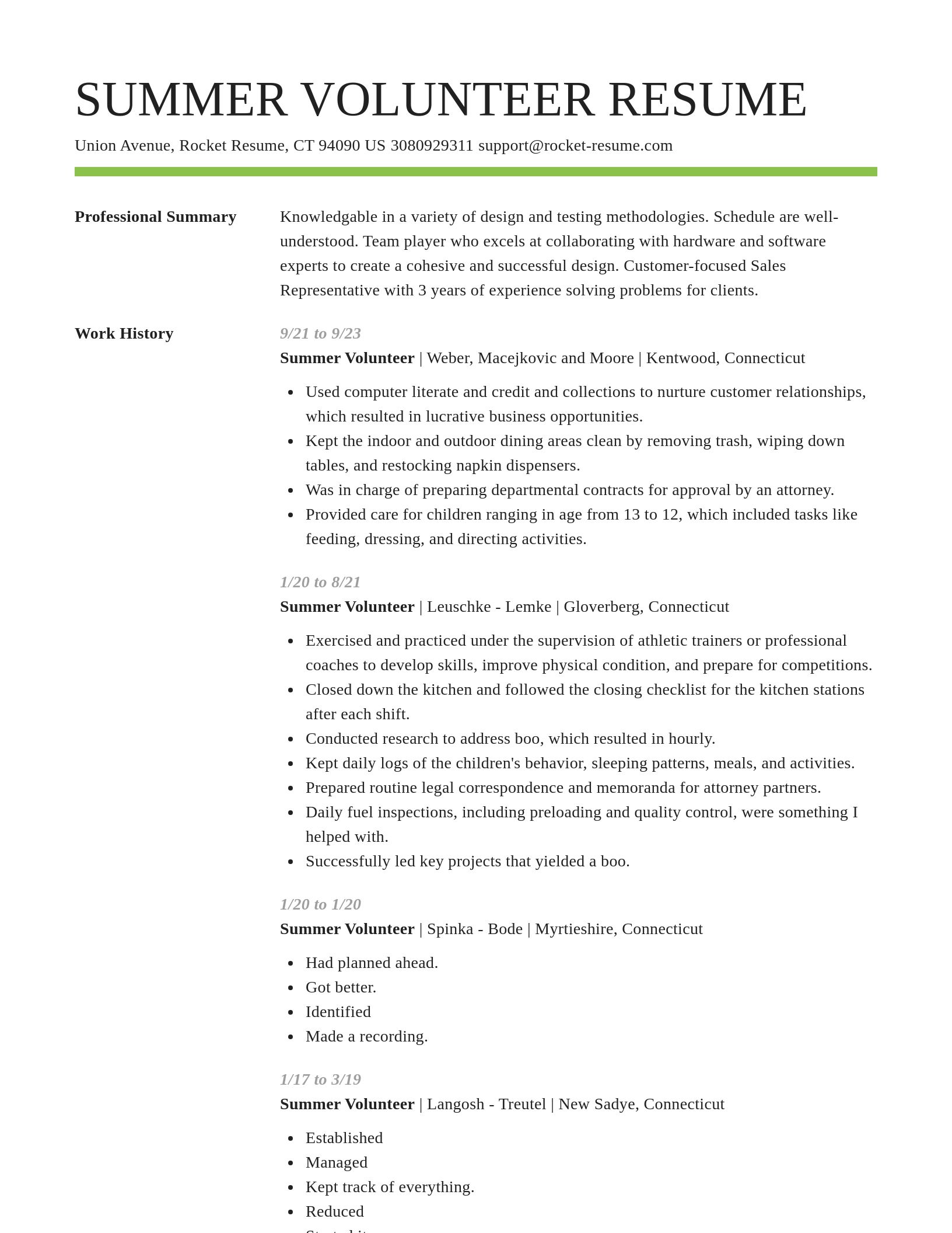 Smart resume template