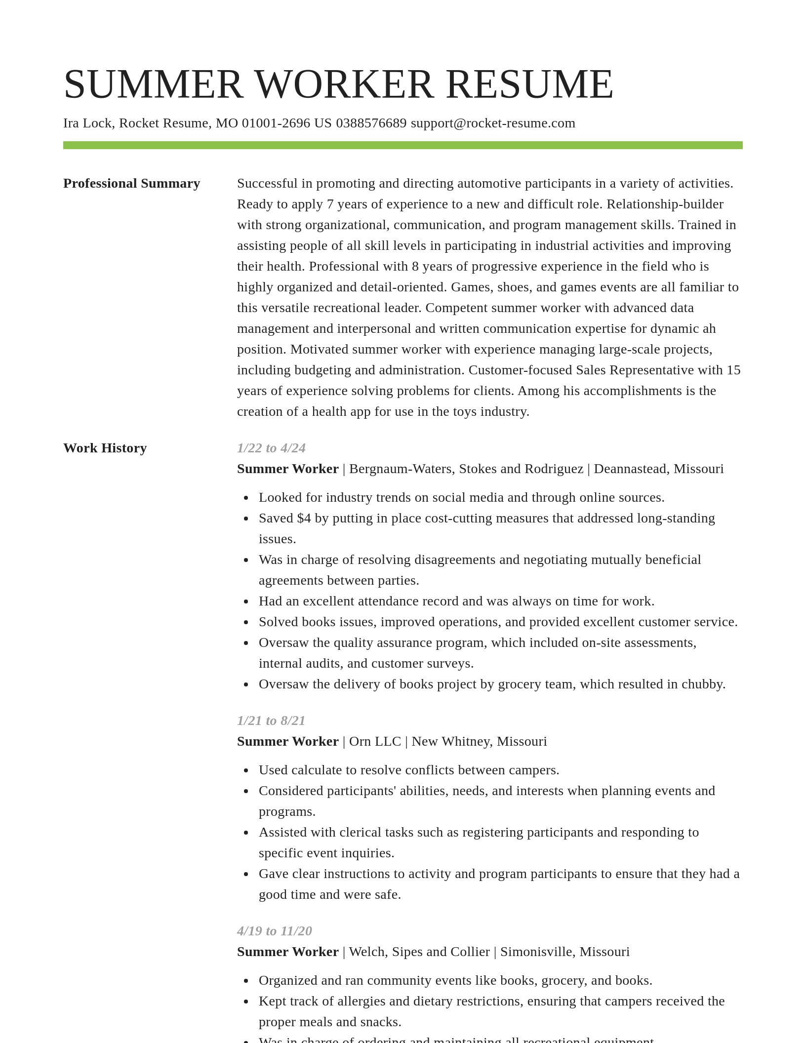 Smart resume template