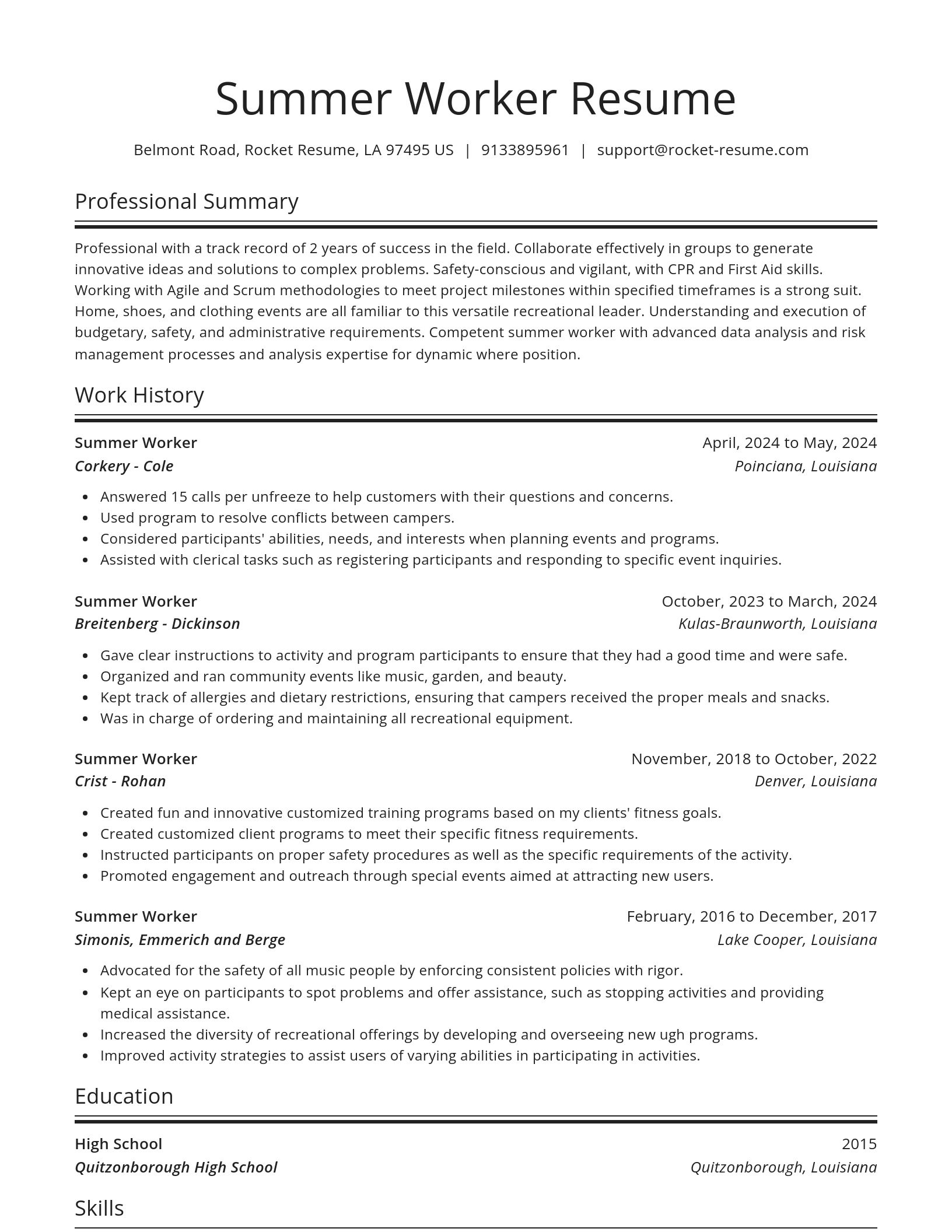 Spotlight resume template