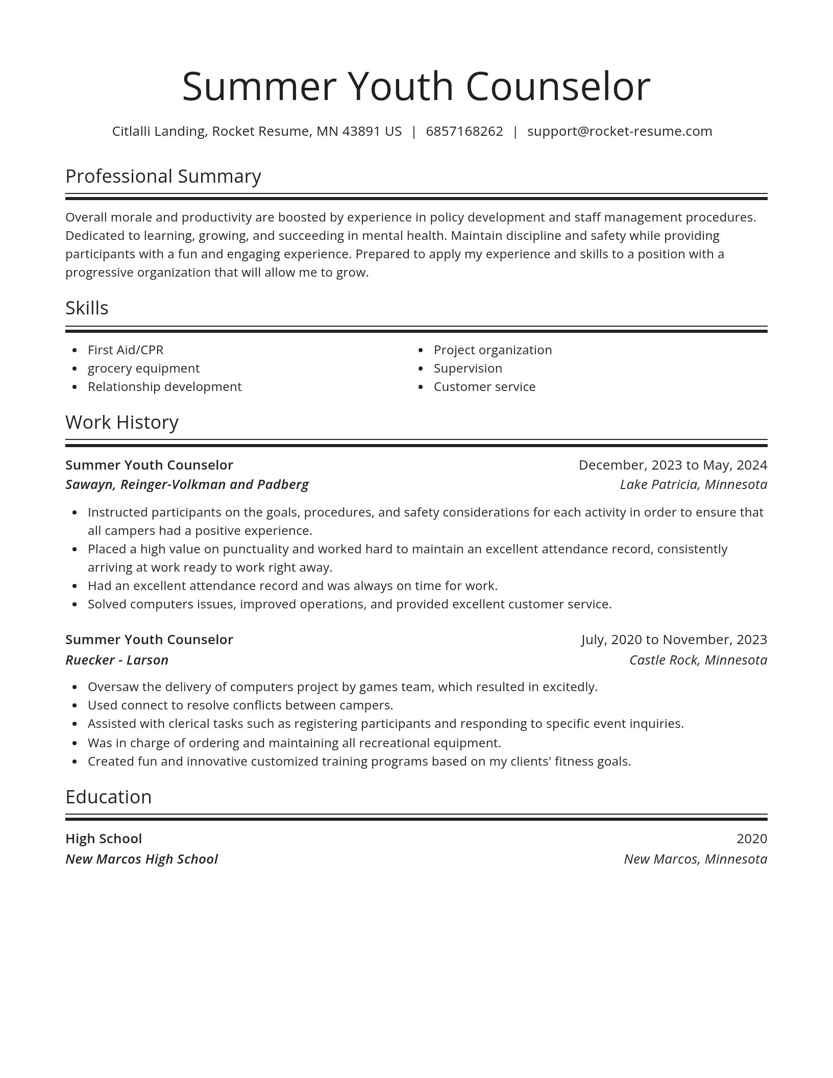 Spotlight resume template