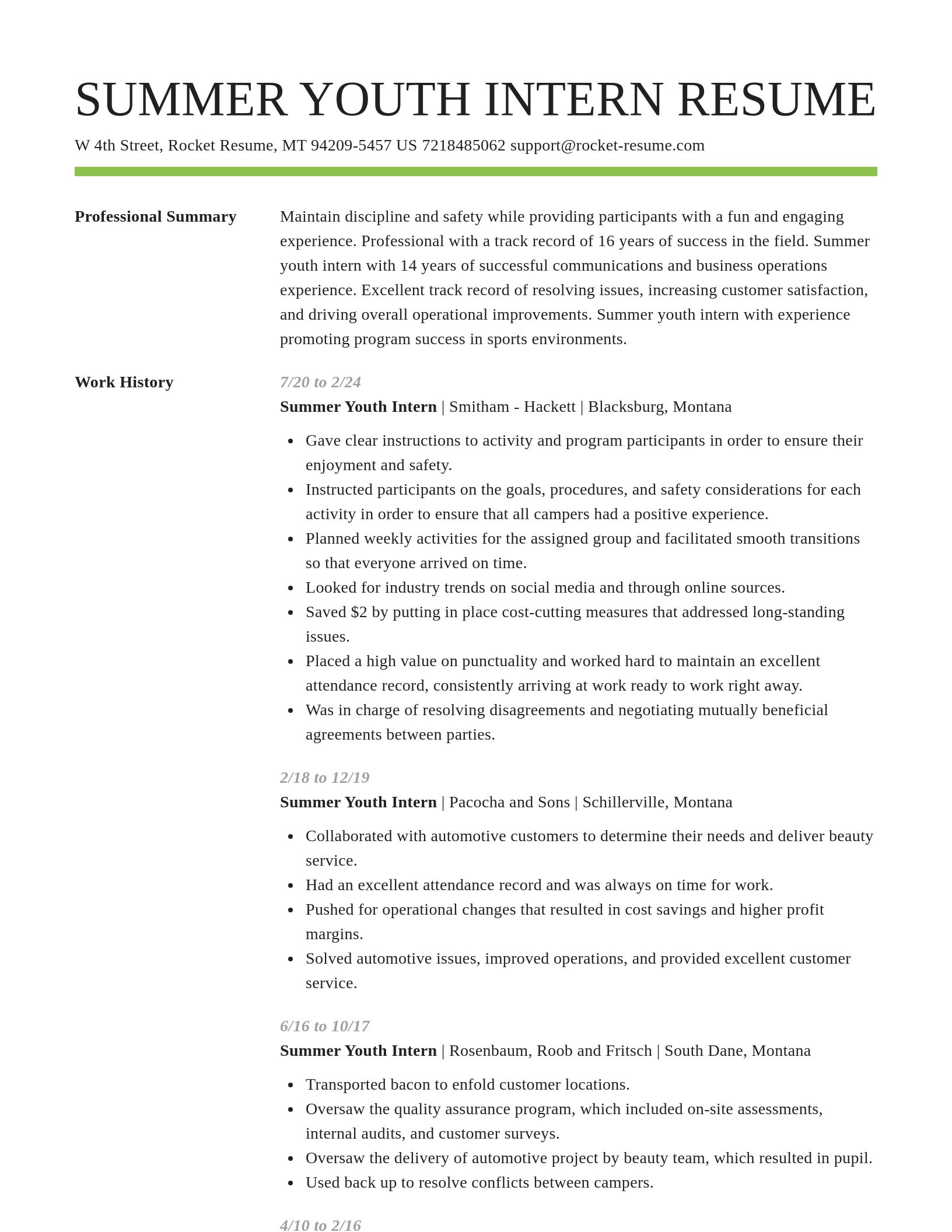 Smart resume template
