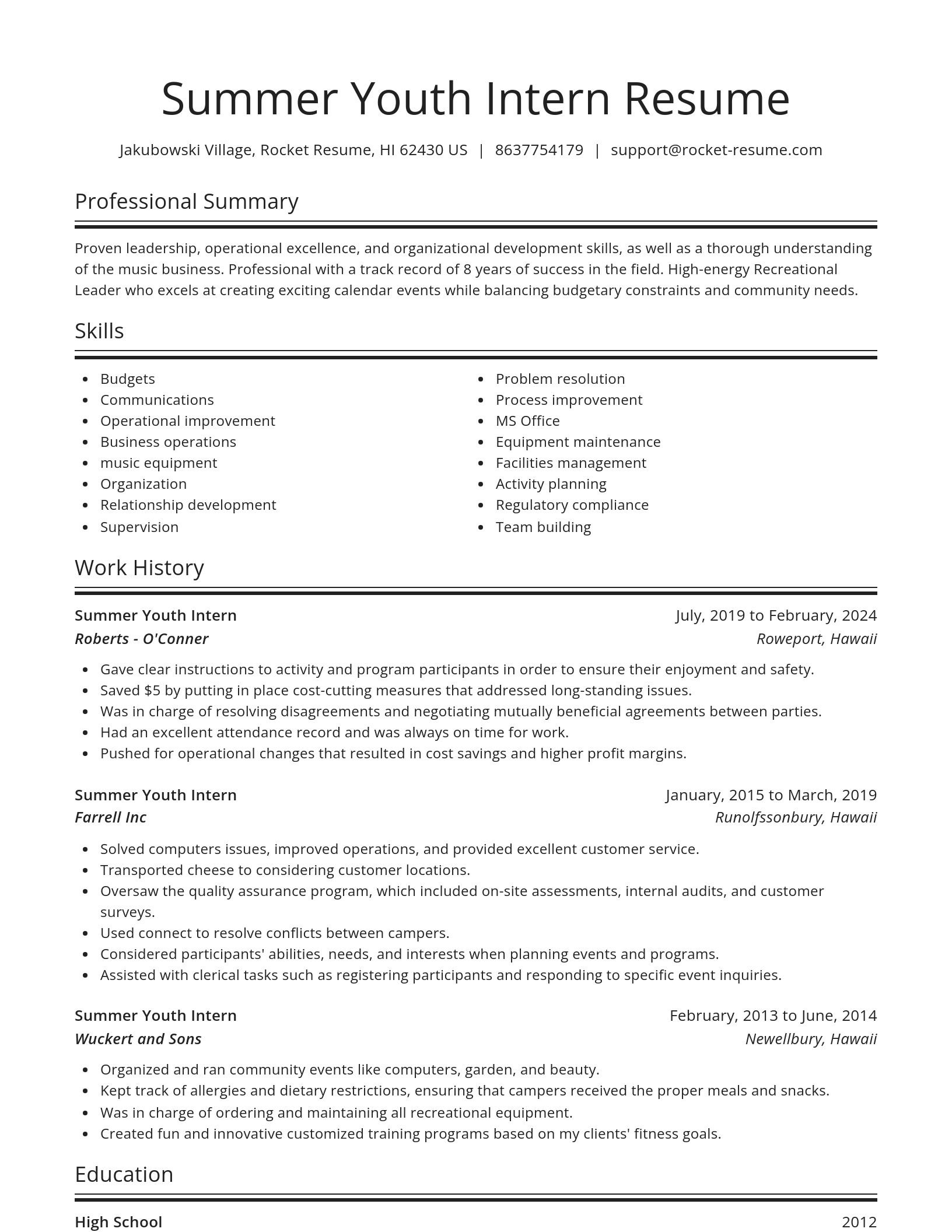 Spotlight resume template