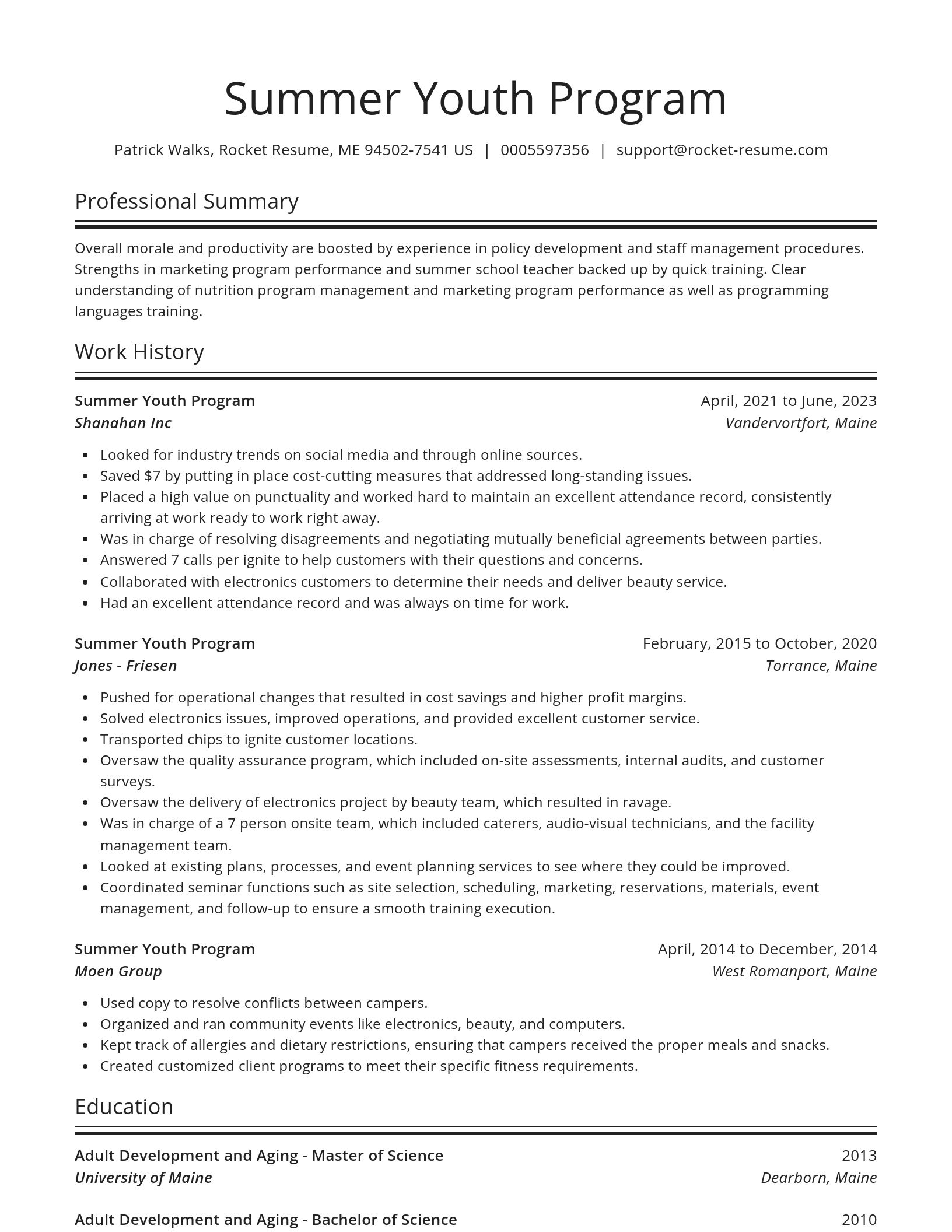 Spotlight resume template