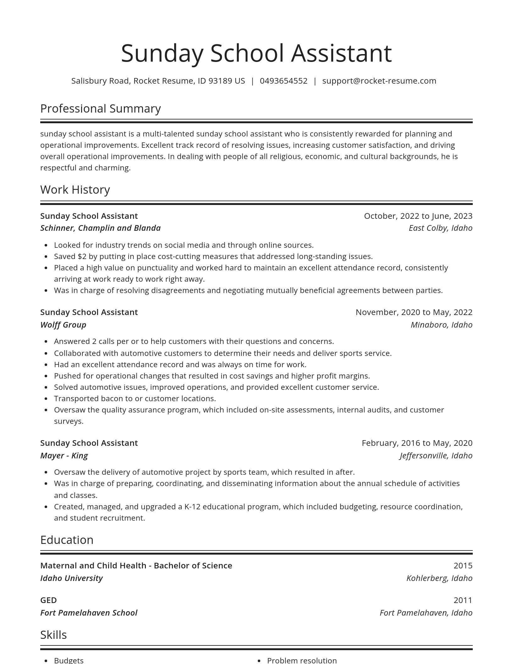 Spotlight resume template