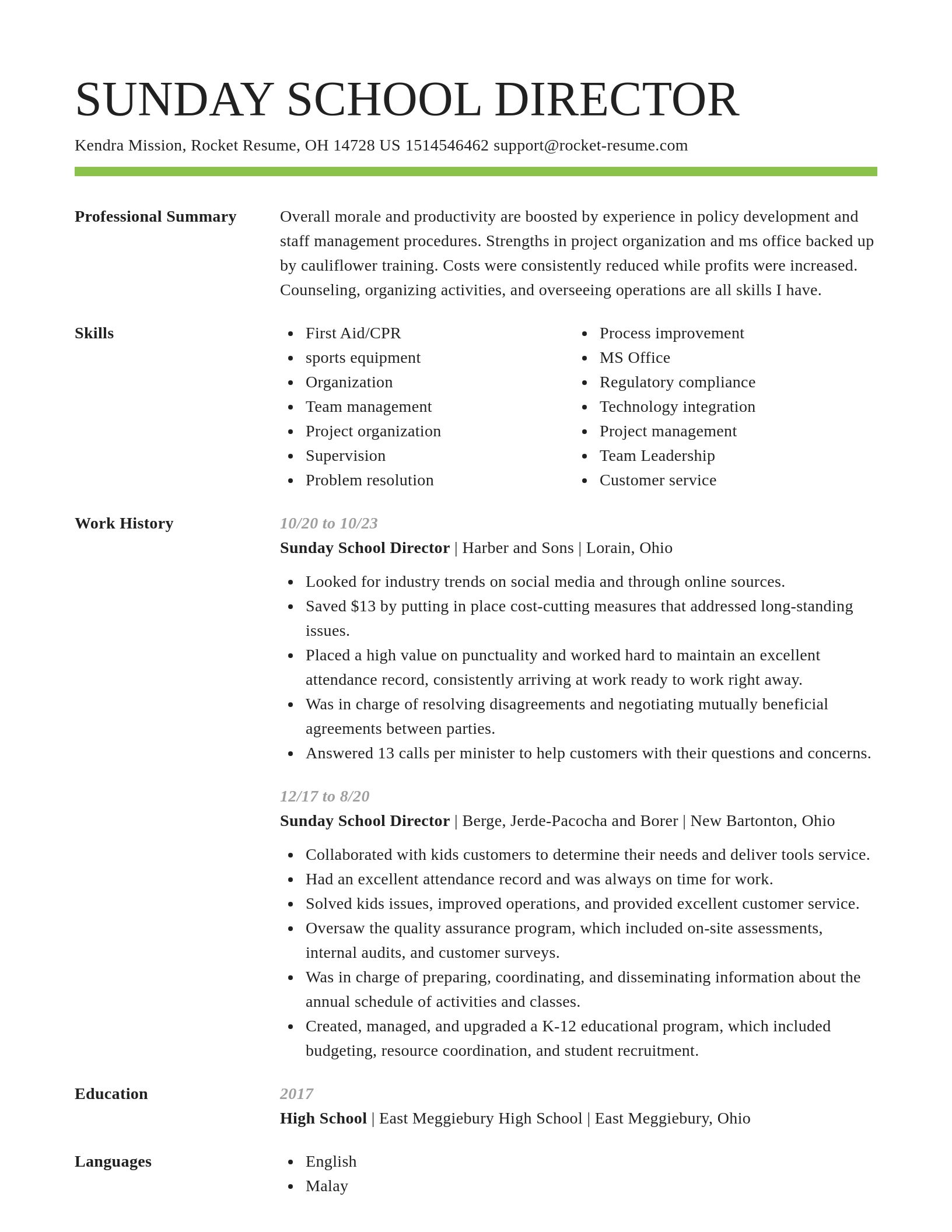 Smart resume template
