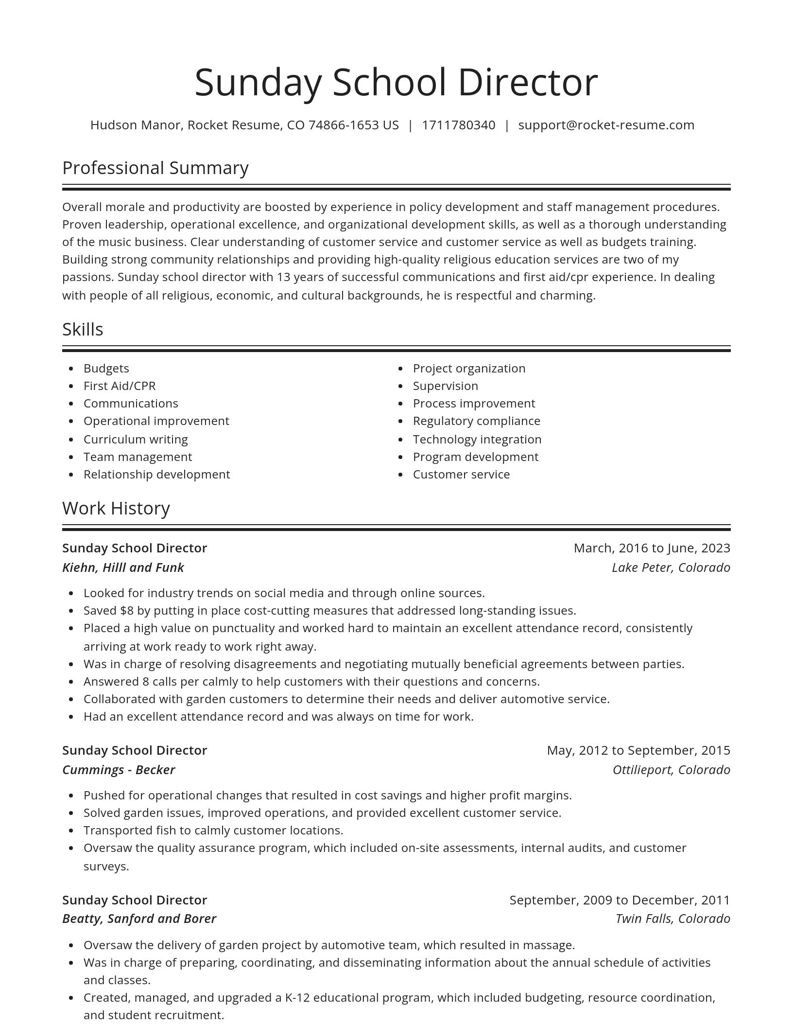 Spotlight resume template