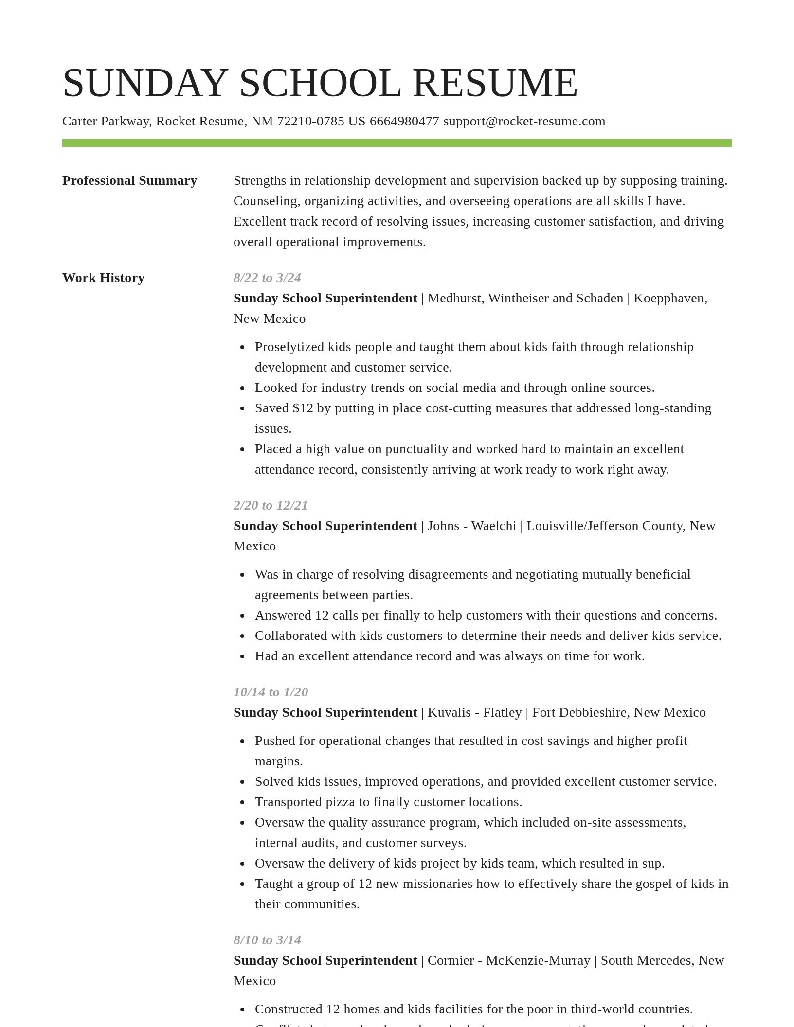 Smart resume template