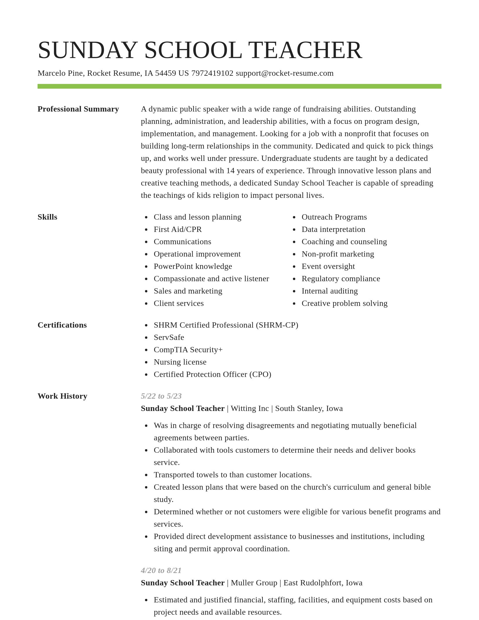 Smart resume template