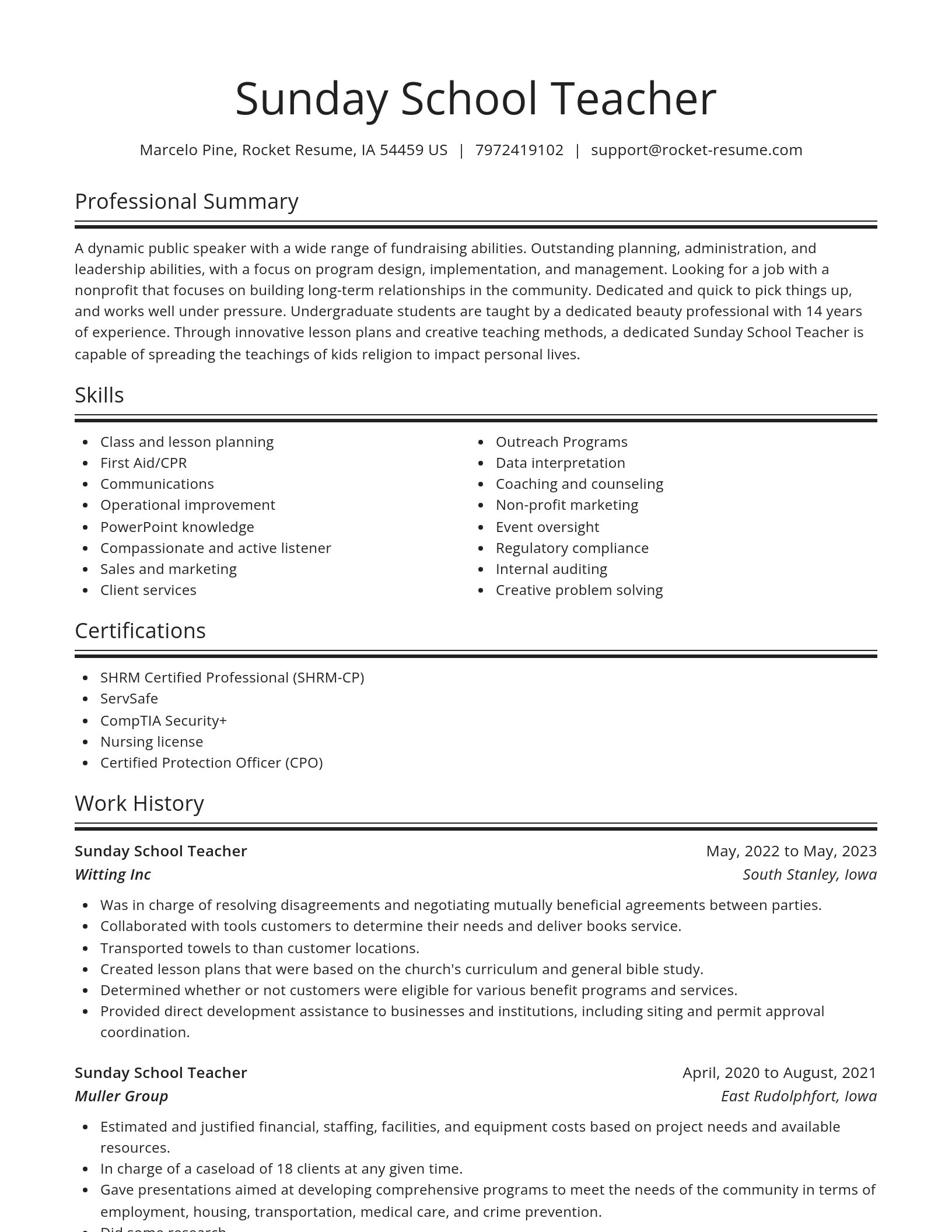 Spotlight resume template