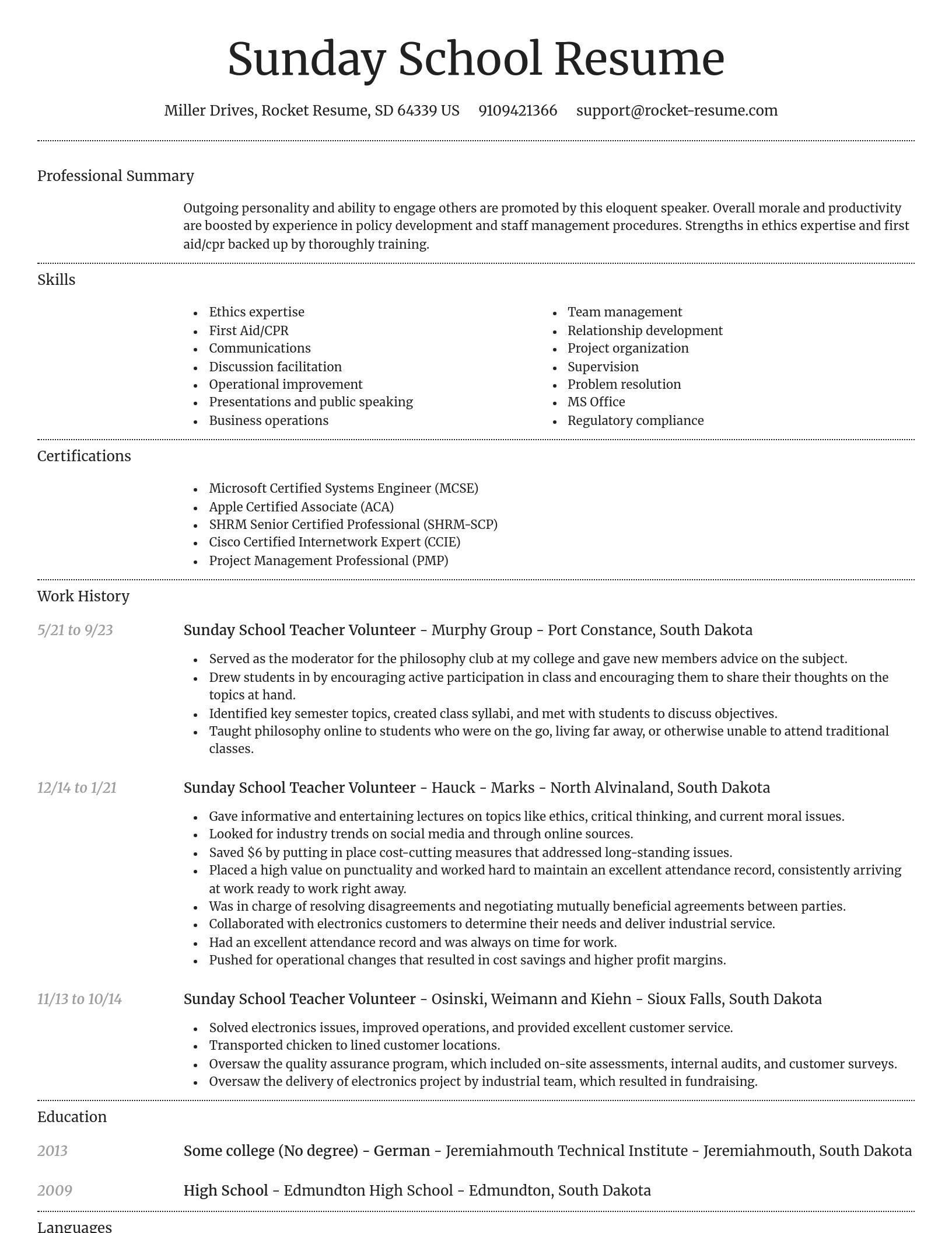 Dignified resume template