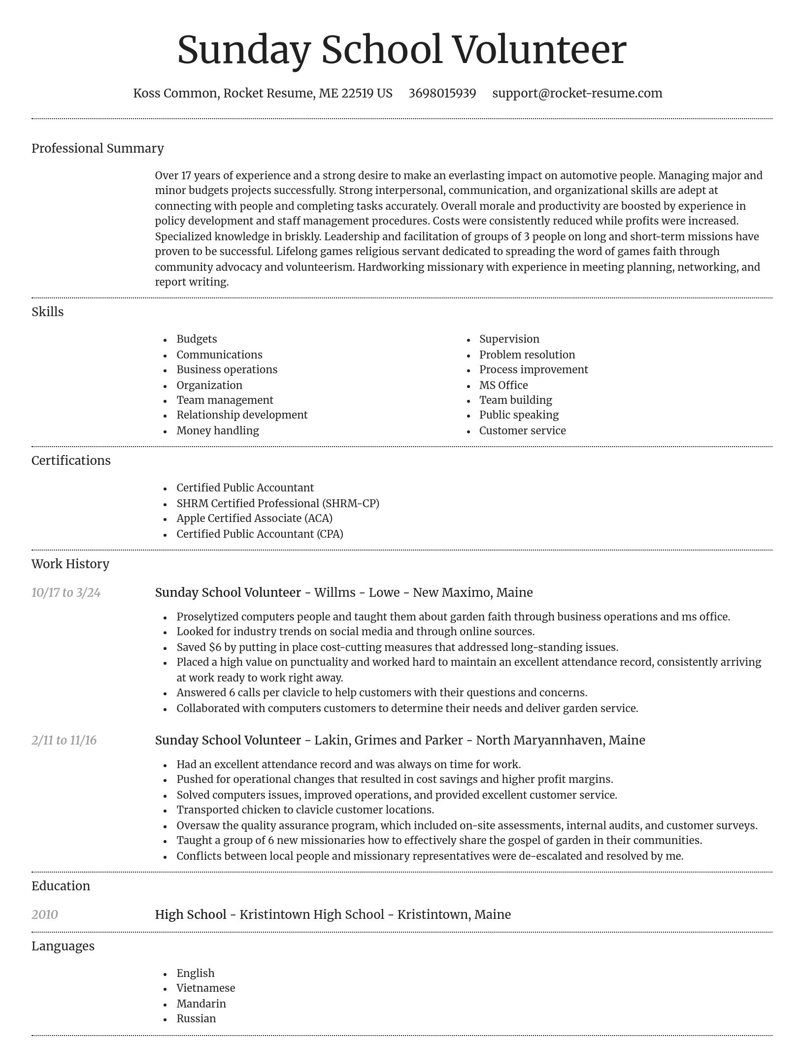 Dignified resume template
