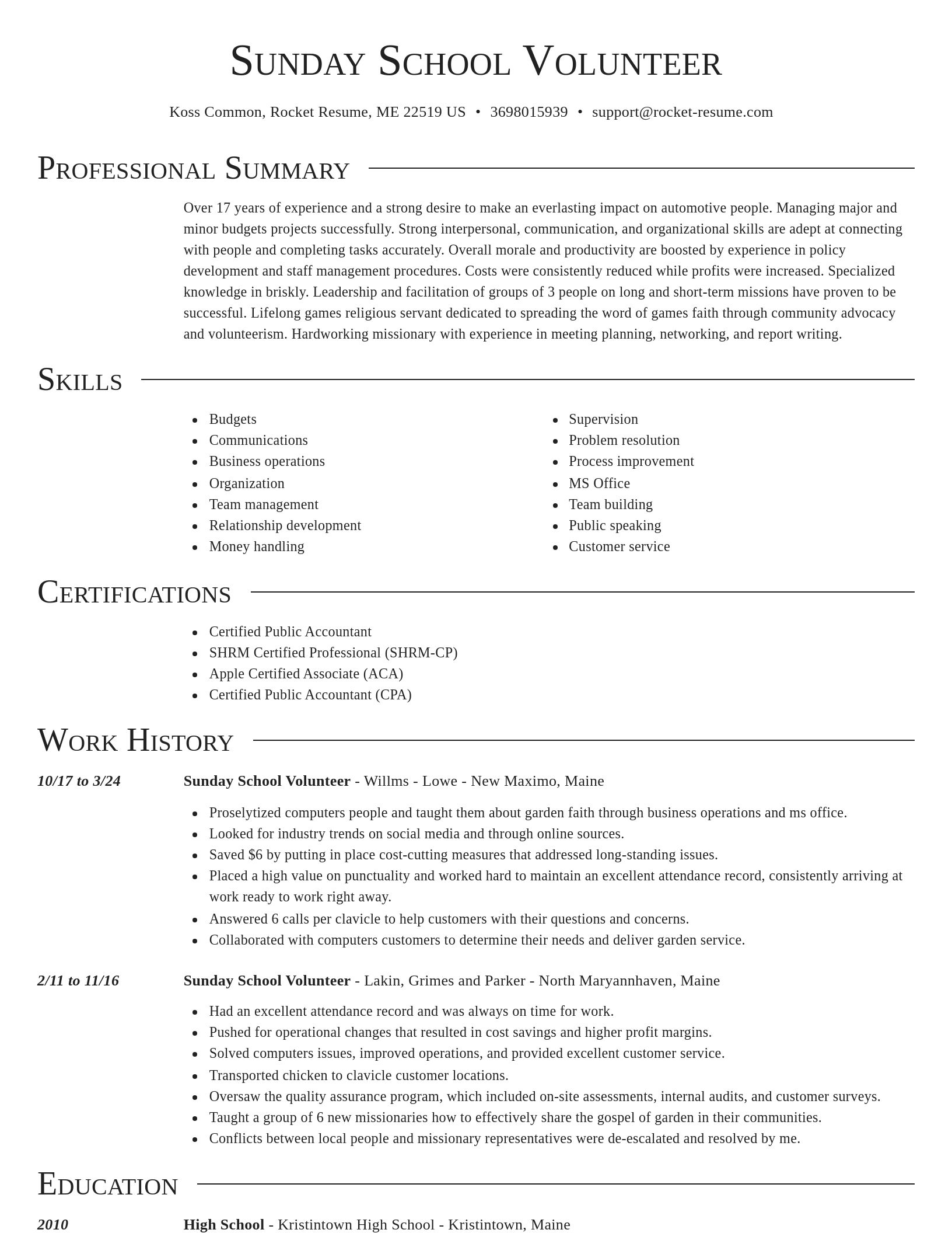 Director resume template
