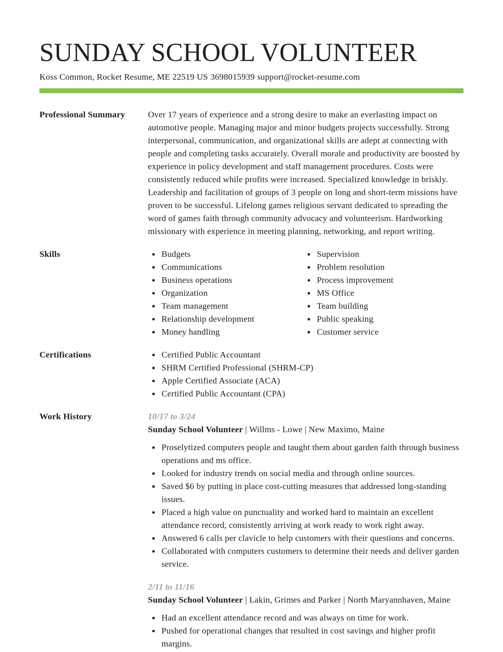 Smart resume template