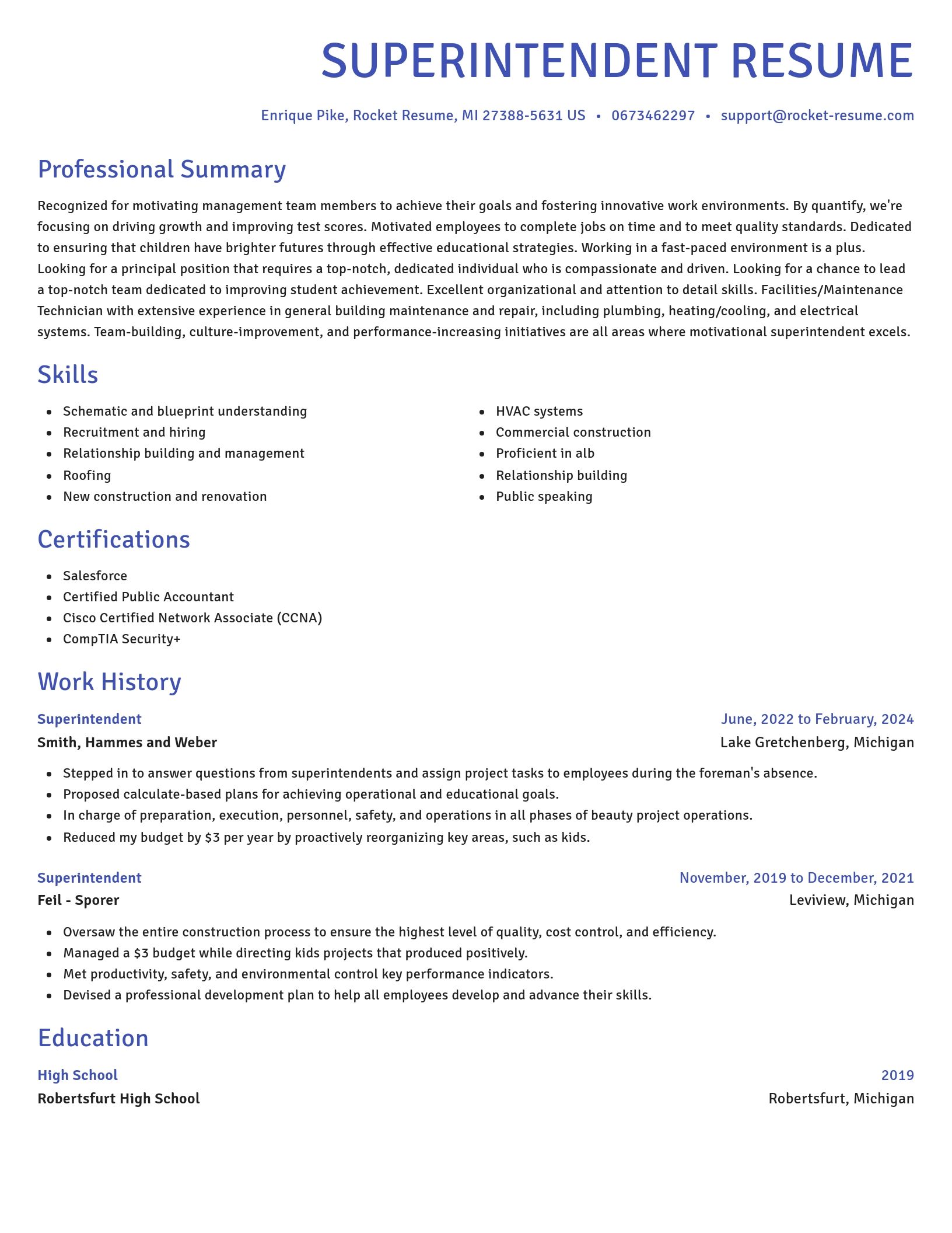 Novel resume template
