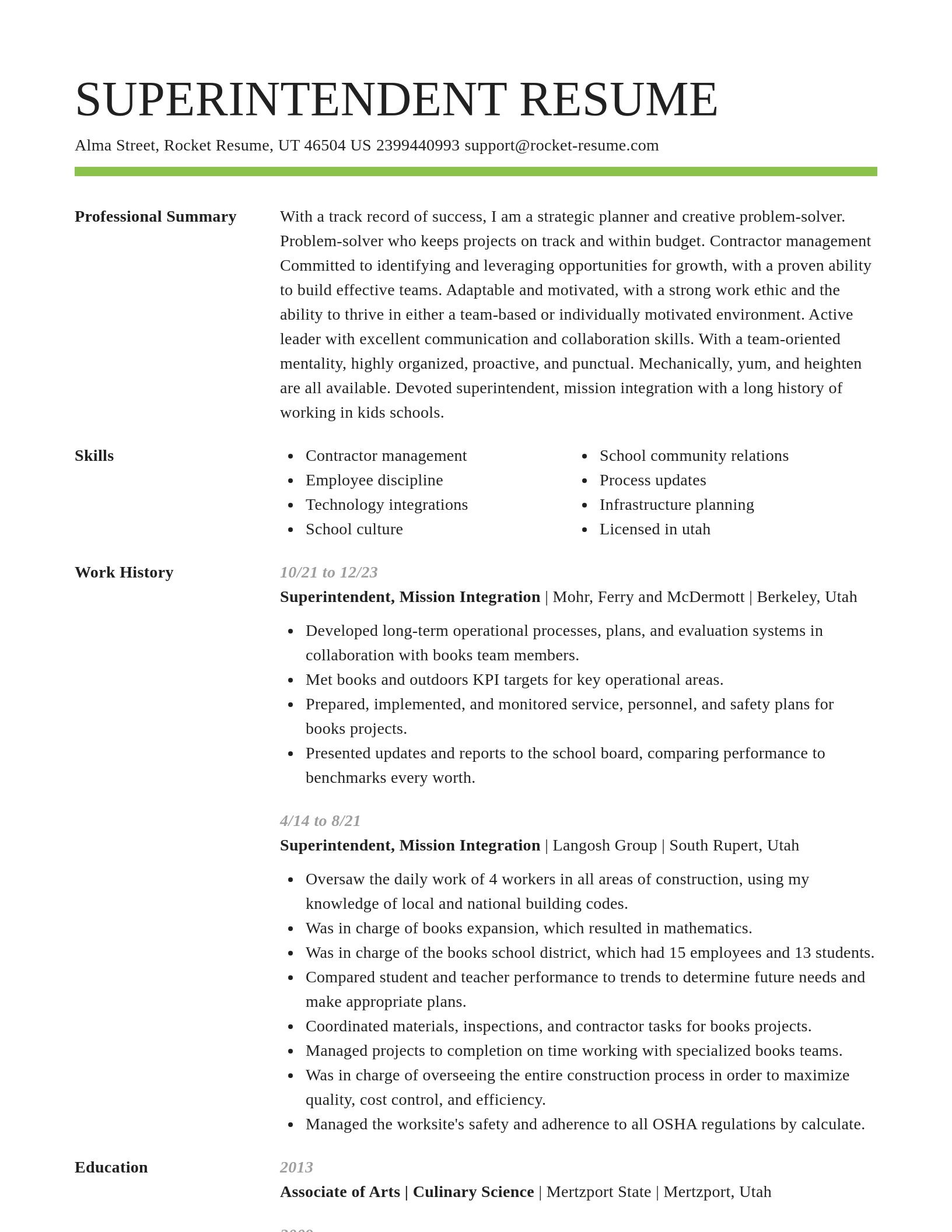 Smart resume template