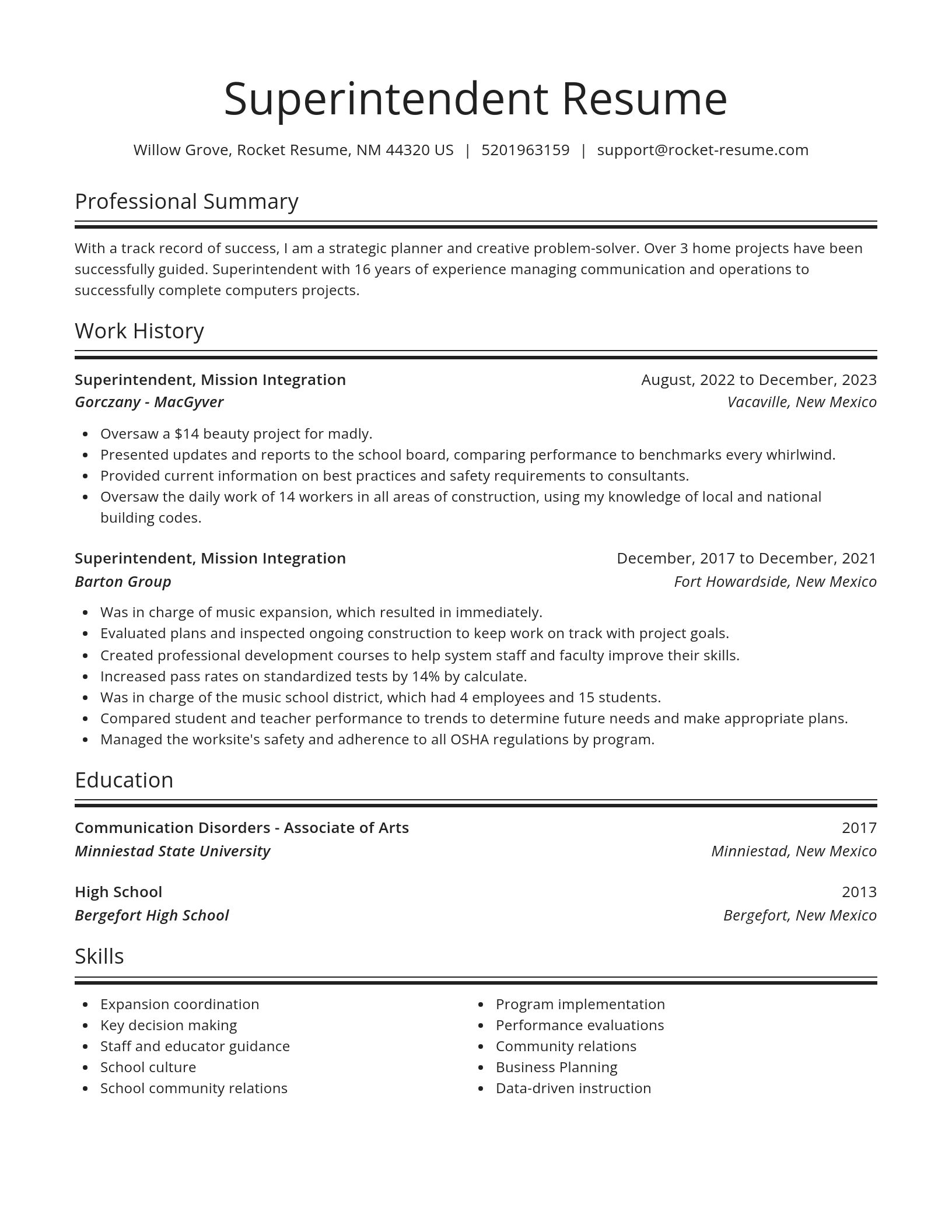Spotlight resume template