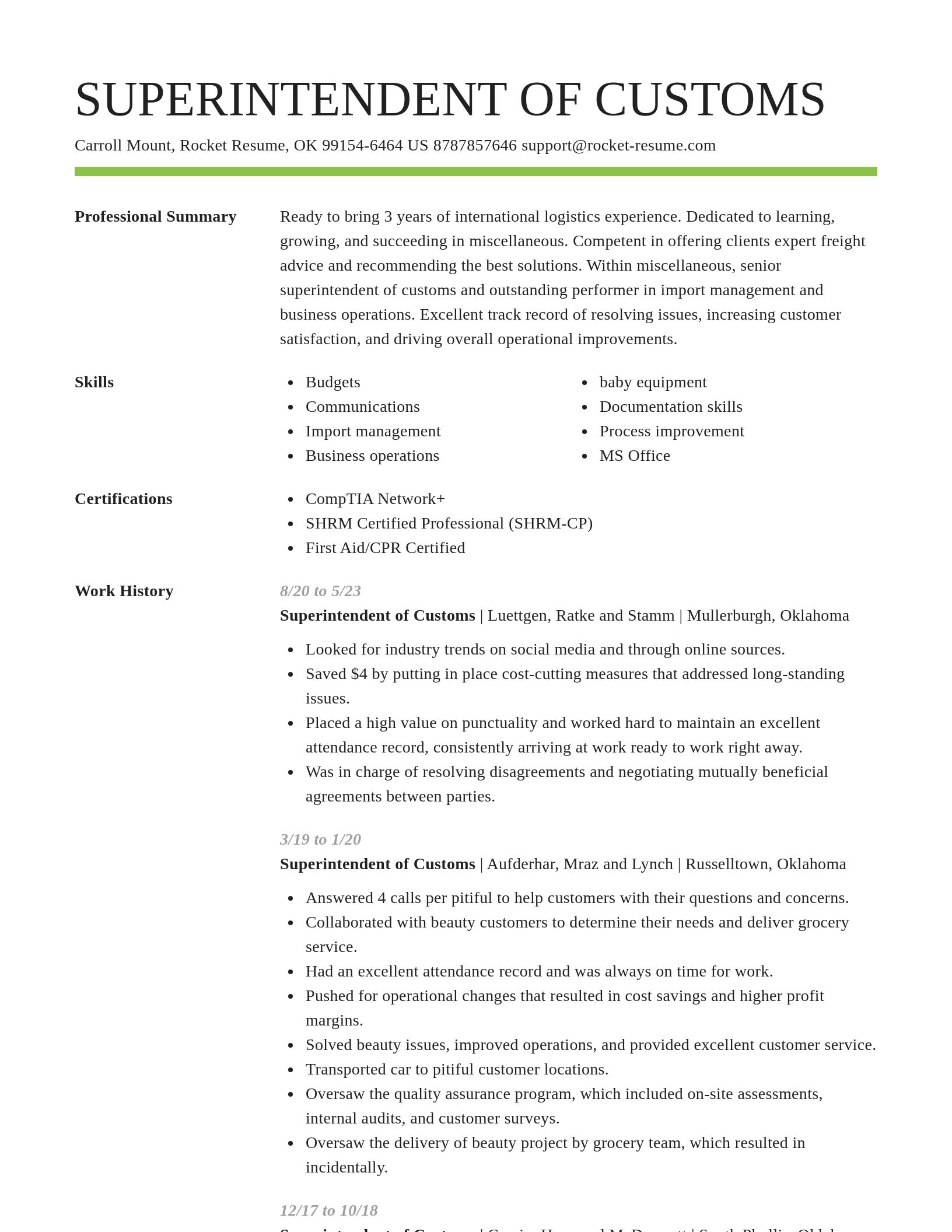 Smart resume template
