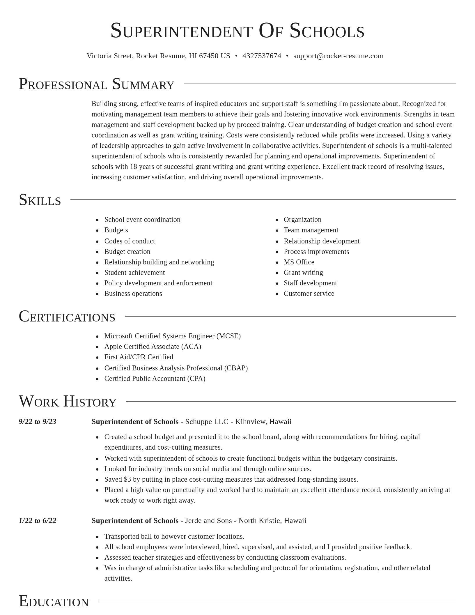 Director resume template