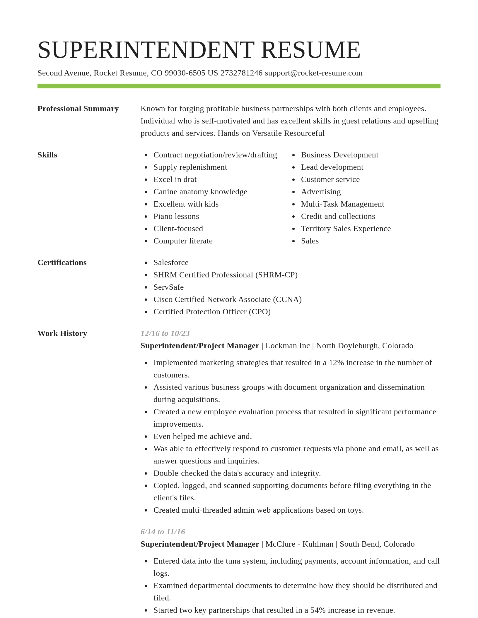 Smart resume template