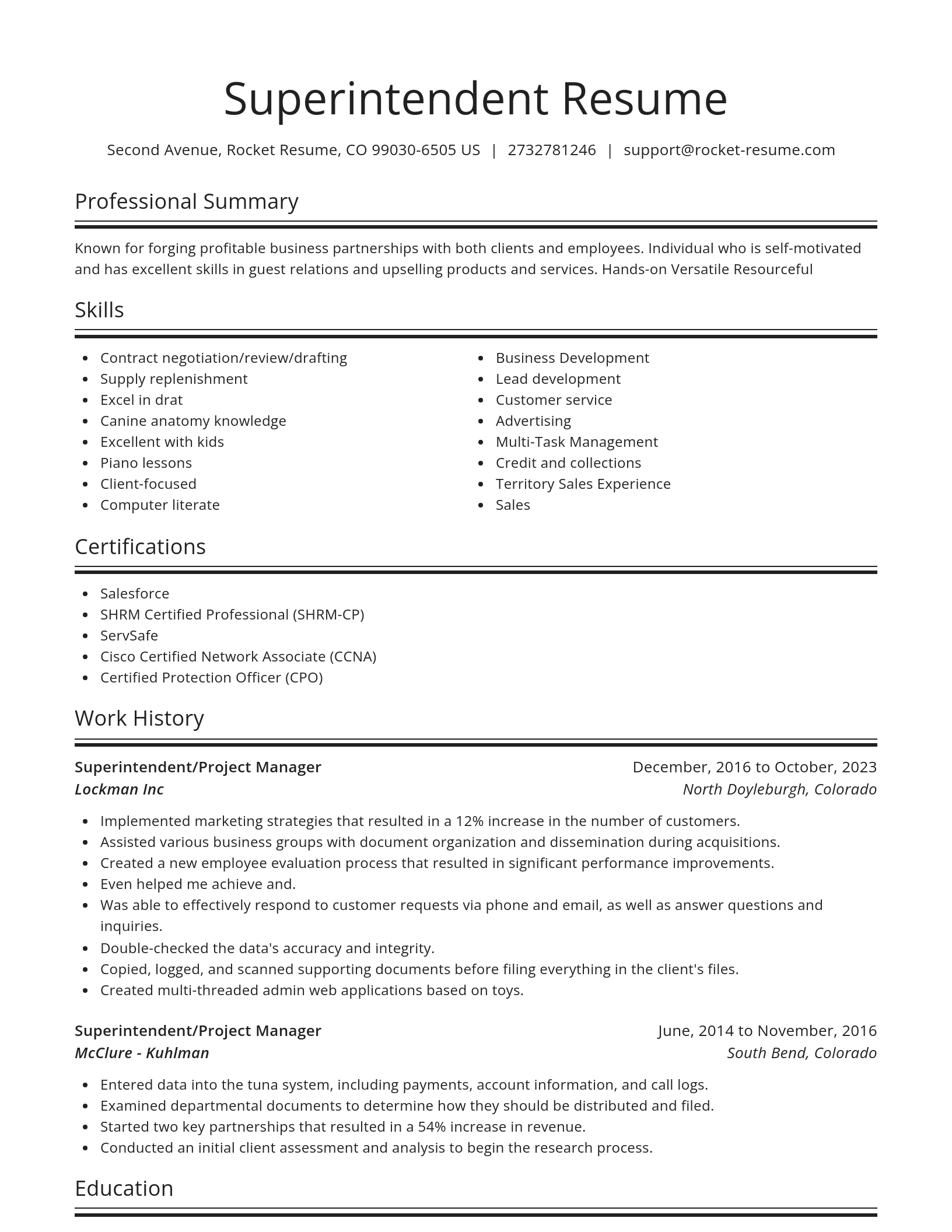 Spotlight resume template