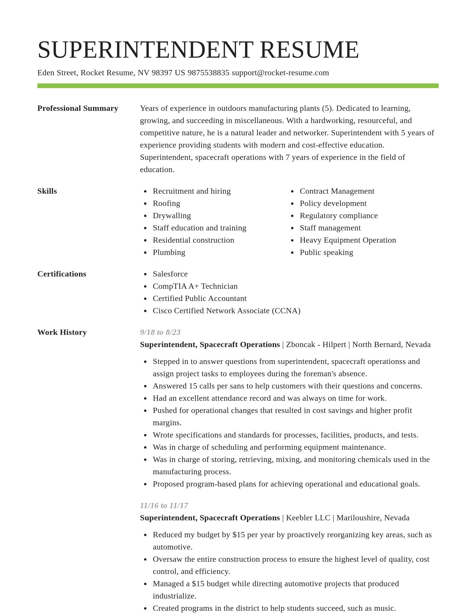 Smart resume template