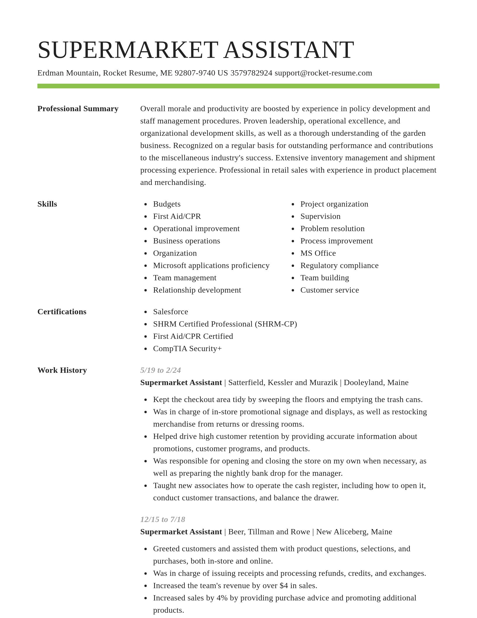 Smart resume template