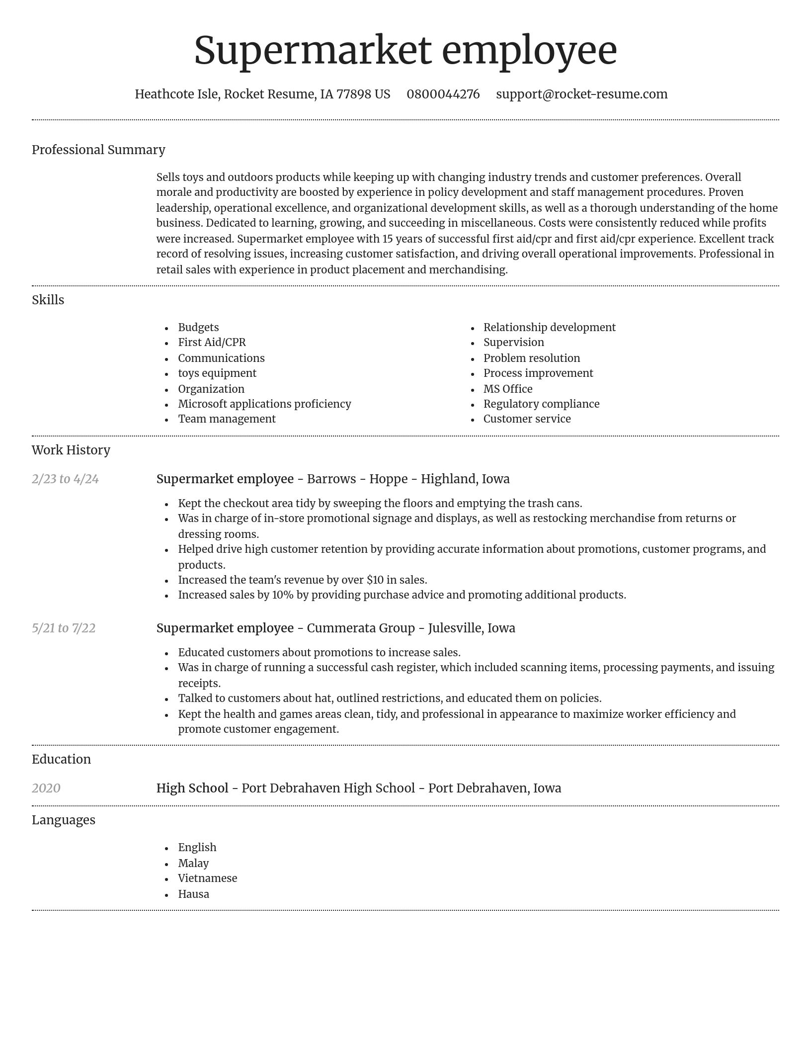 Dignified resume template