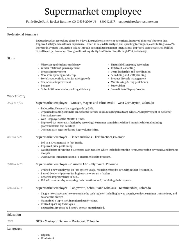 Dignified resume template